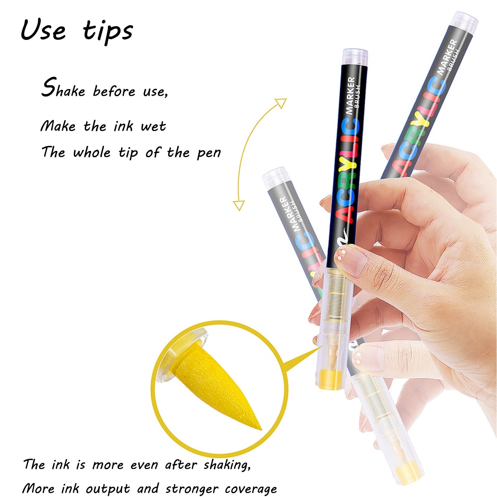 Ceramic Pen  12 Color Permanent Markers Waterproof (1.0-6.0mm) Acrylic Pens Suitable for Glass Ceramic Canvas Stone Metal Easter Eggs