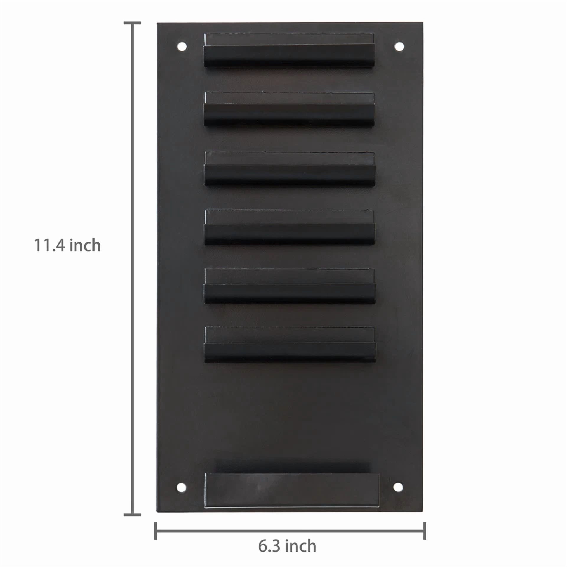 6-Slot Wall Mounted Metal Dry Erase Marker & Eraser Vertical Storage, Black