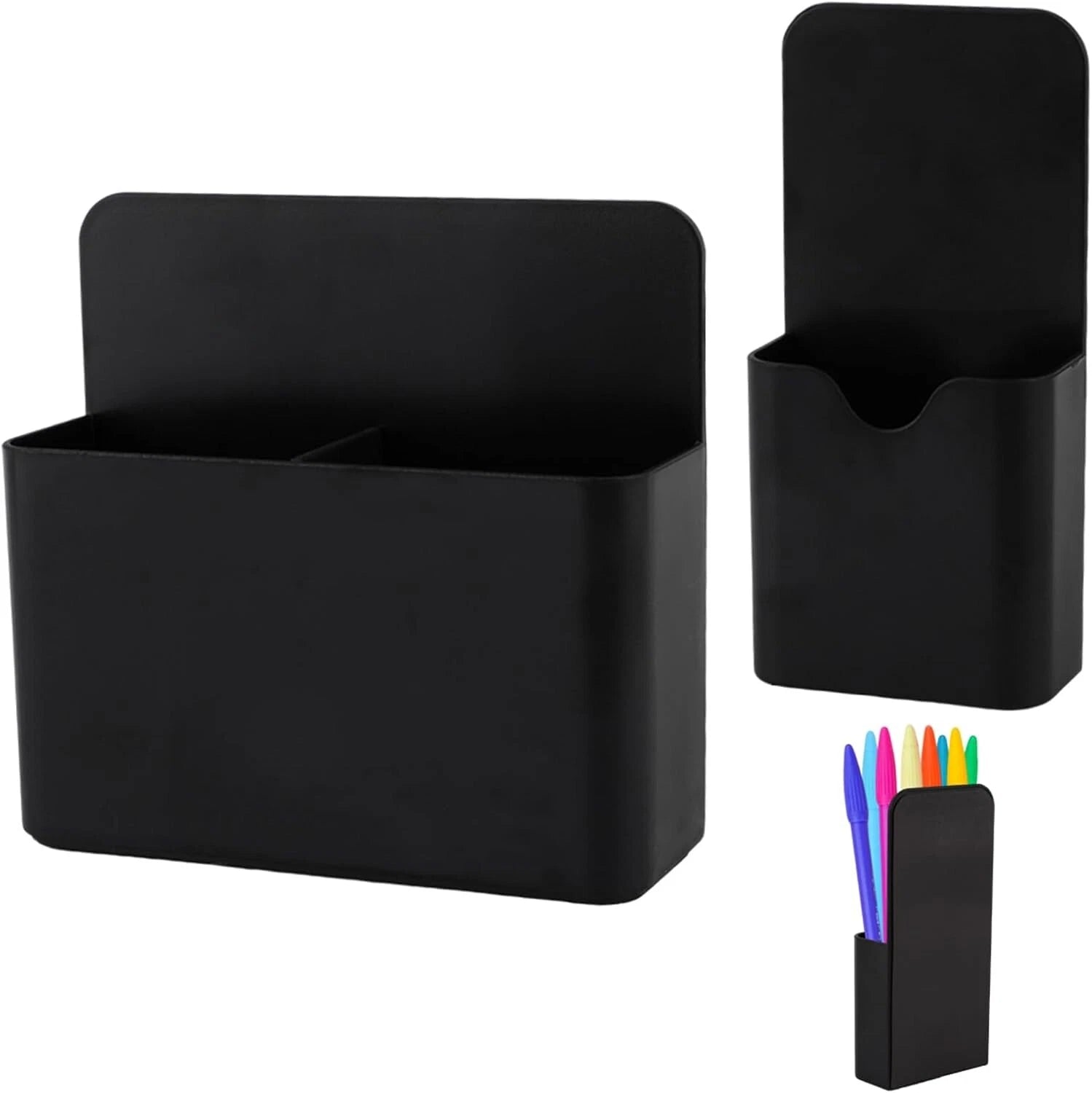 2 Pack Magnetic Dry Erase Marker Holder With Generous Compartments