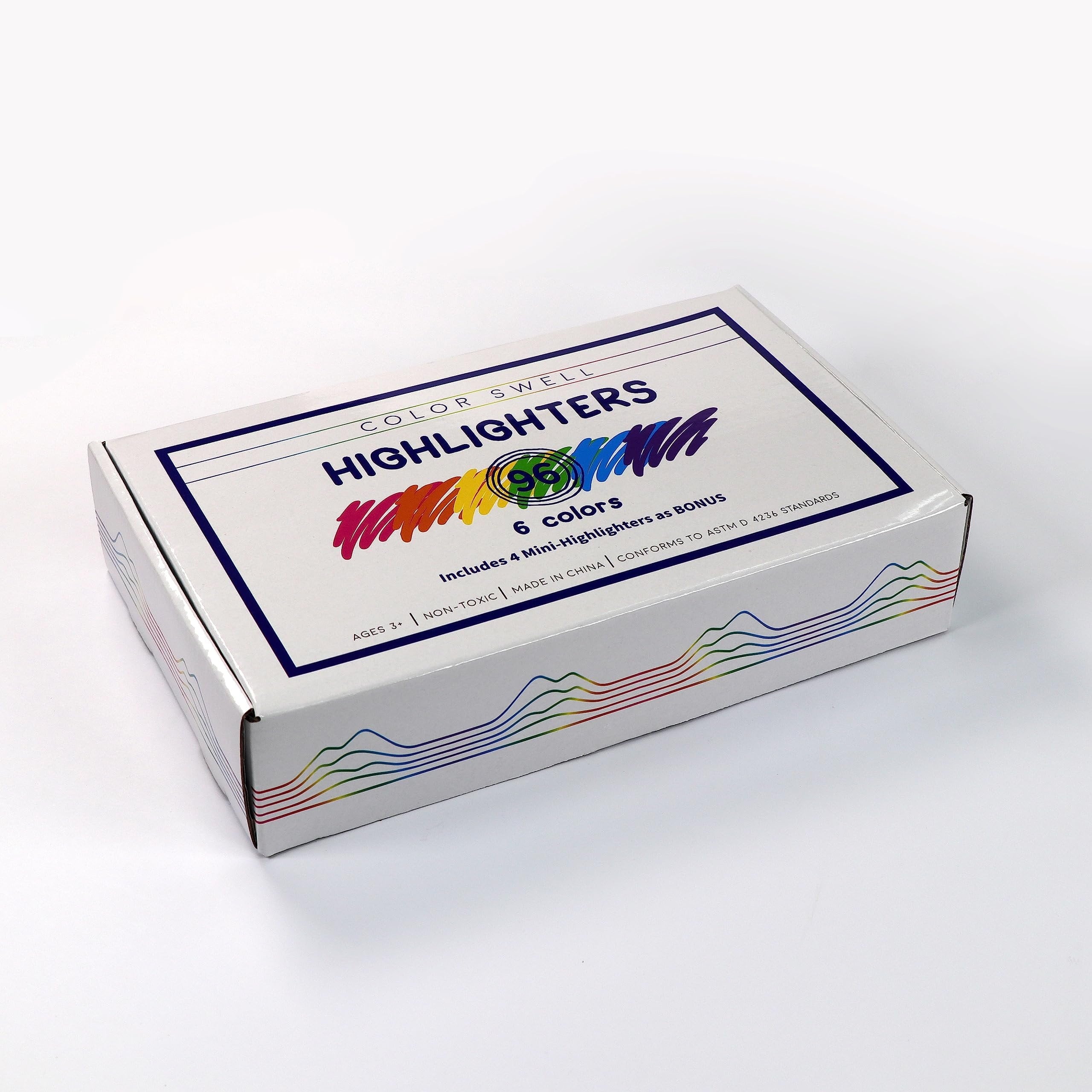 Color Swell Multi-Color Bulk Highlighters 96 Pack with 4 Bonus Mini Markers