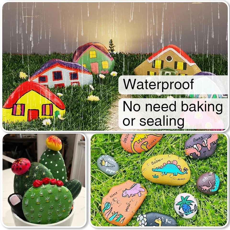 1Pcs Black Permanent Paint Pens Oil-Based Markers For Rock Metal Wood Plastic