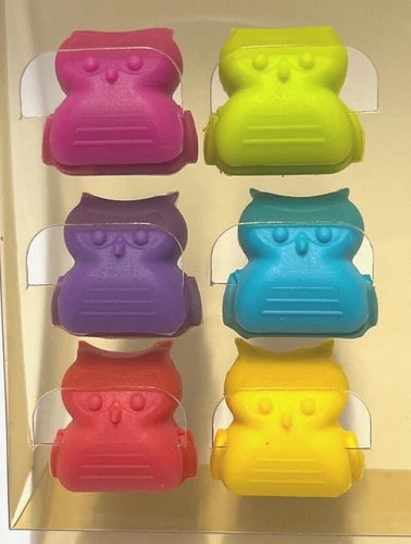 6-Pack Colorful Owl Silicone Rubber Wine Marker Markers Collection Party Dinner