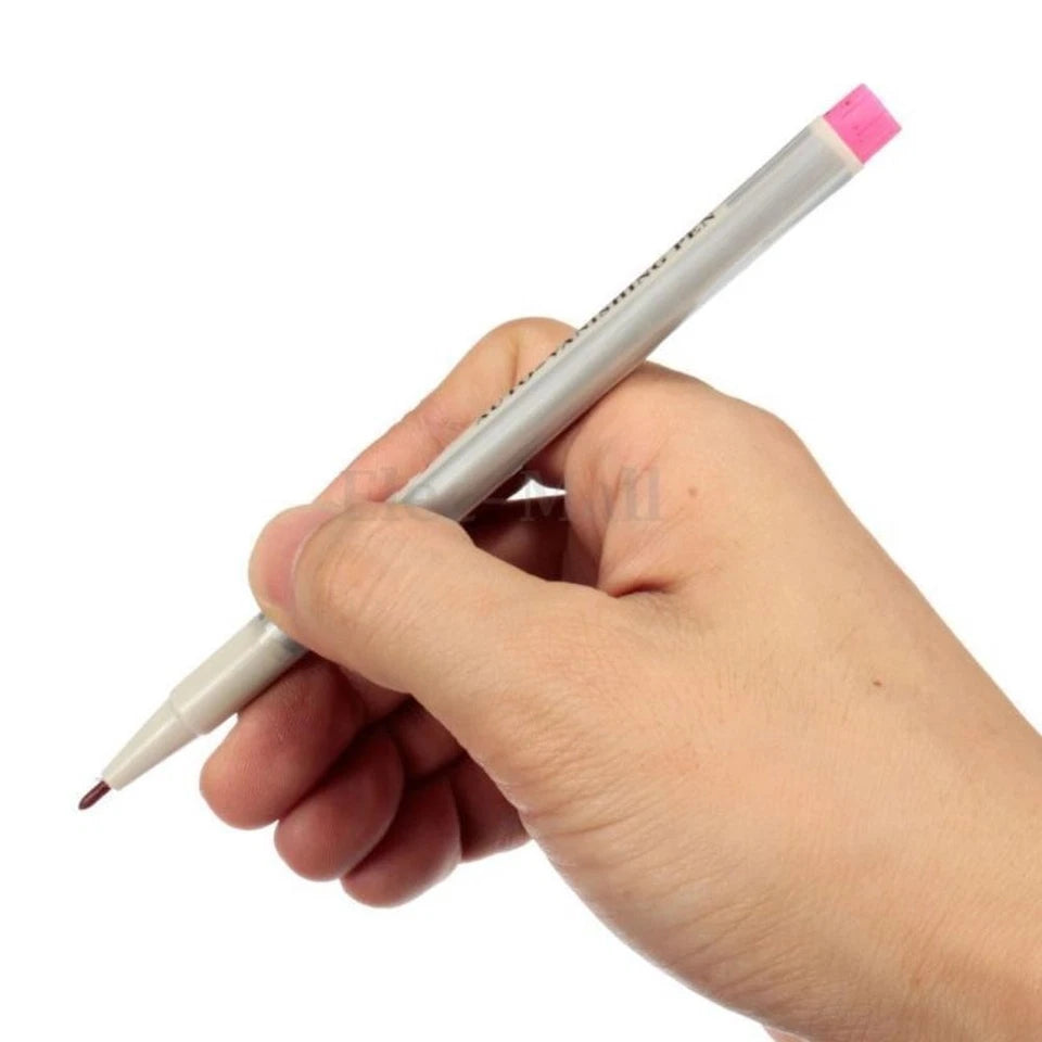 3Pcs(White, Blue, Pink) Water Erasable Vanishing Fabric Marker Cloth Ink Pen