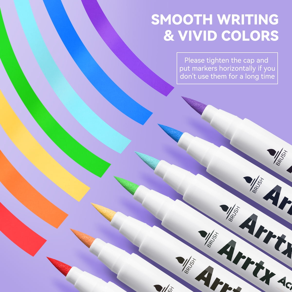 Arrtx 30 Colors Acrylic Paint Pens for Rock Painting, Extra Brush Tip, Water Based Paint Markers for Stone, Craft DIY, Easter Egg, Wood, Glass and More