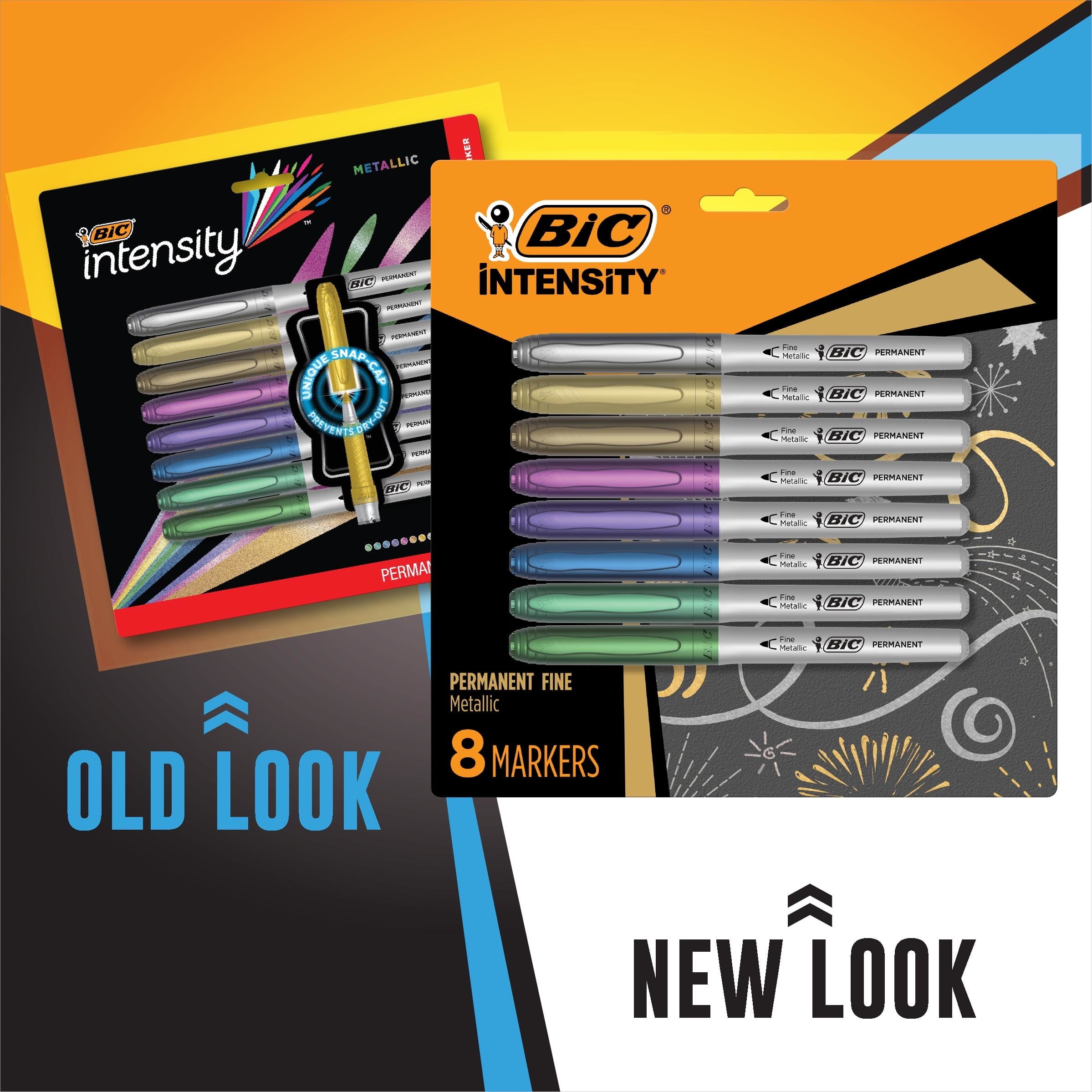 BIC Marking Permanent Marker, Metallic, Fine Point, Assorted Colors, 8-Count