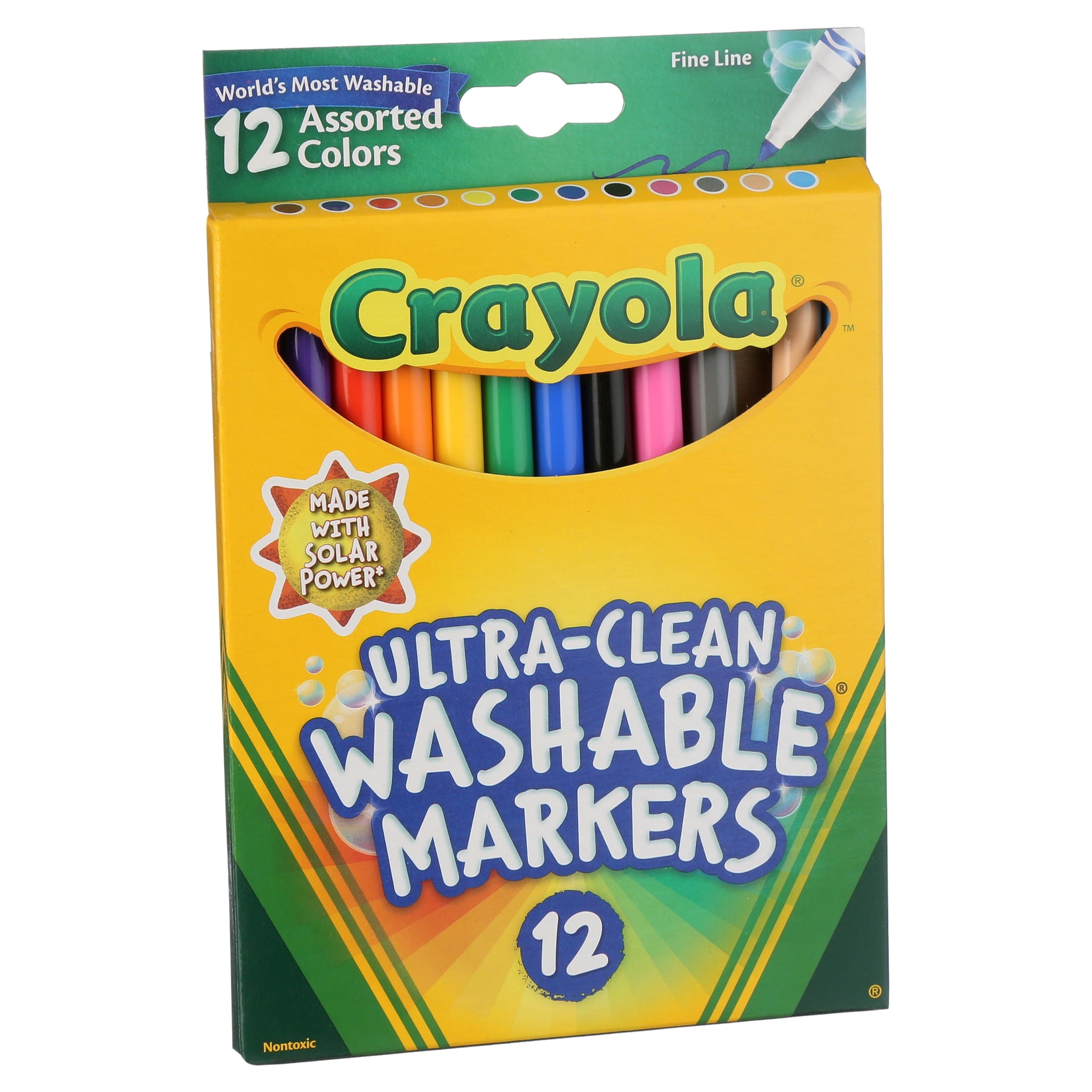 Crayola 12ct Fineline Washable Marker Set, School Supplies, Beginner Child