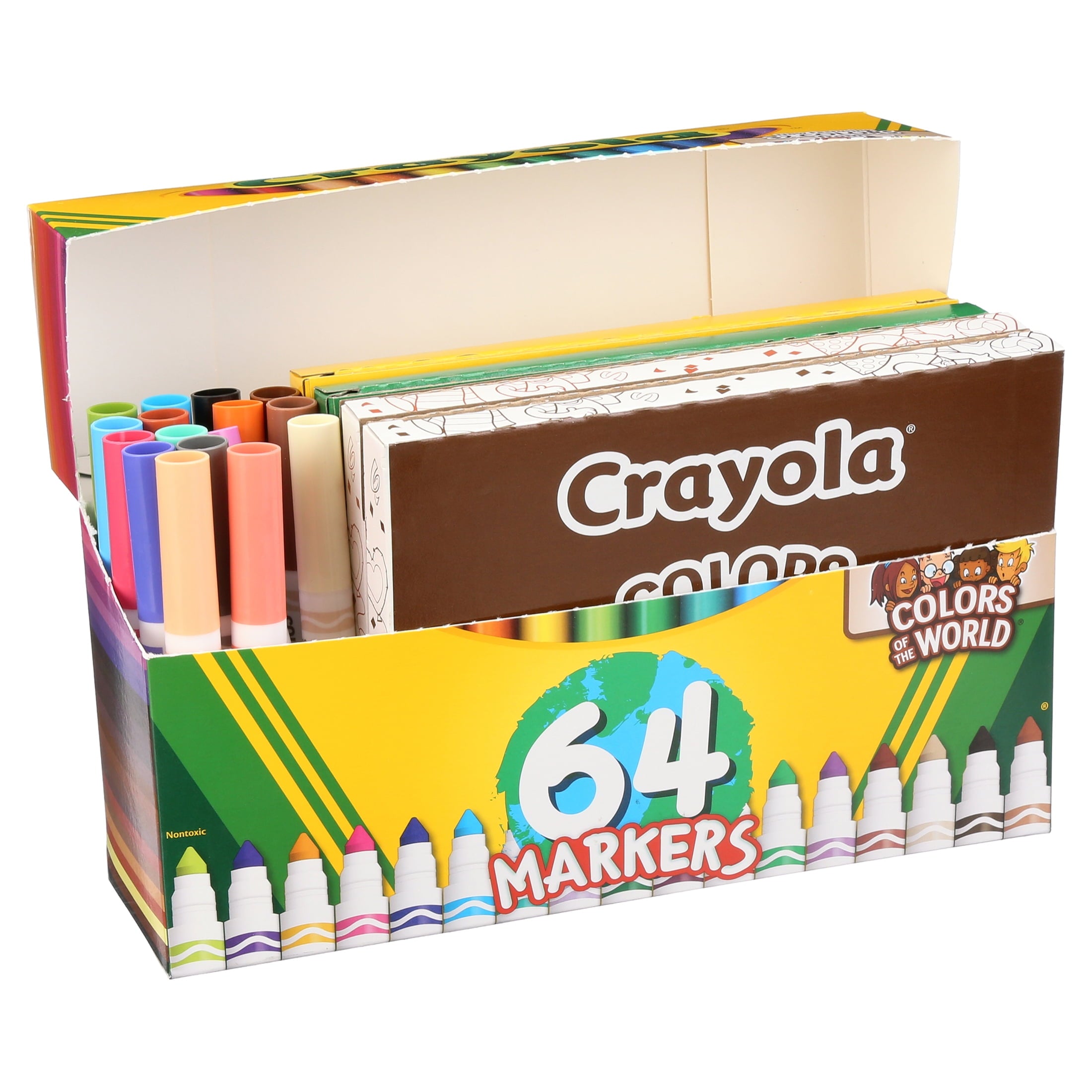 Crayola Broad Line Markers with Colors of The World, 64 Ct, Back to School Supplies, Child
