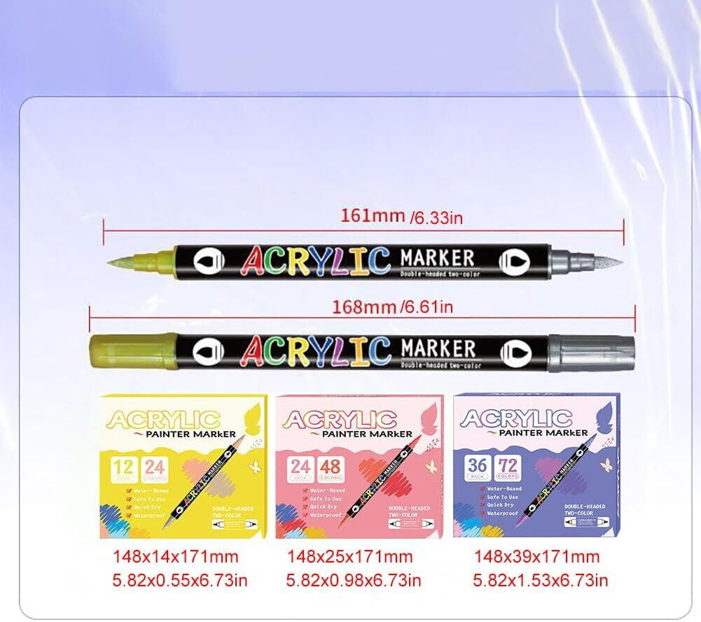 36pcs  Acrylic Paint Markers -ANUNU Acrylic Paint Pens,Rock Painting,  DIY Crafts Art Supplies Kit