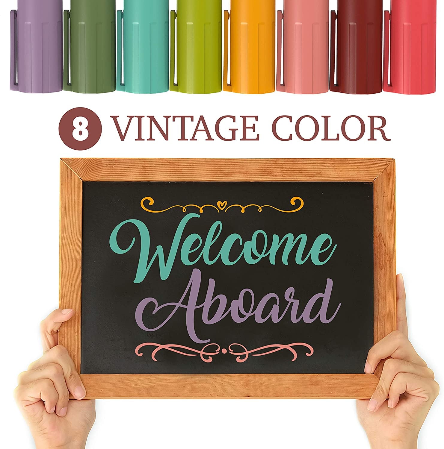 Chalky Crown - Liquid Chalk Markers  for Signs, Windows, Blackboard, Glass - Reversible Tip (8 Pack, 6mm)