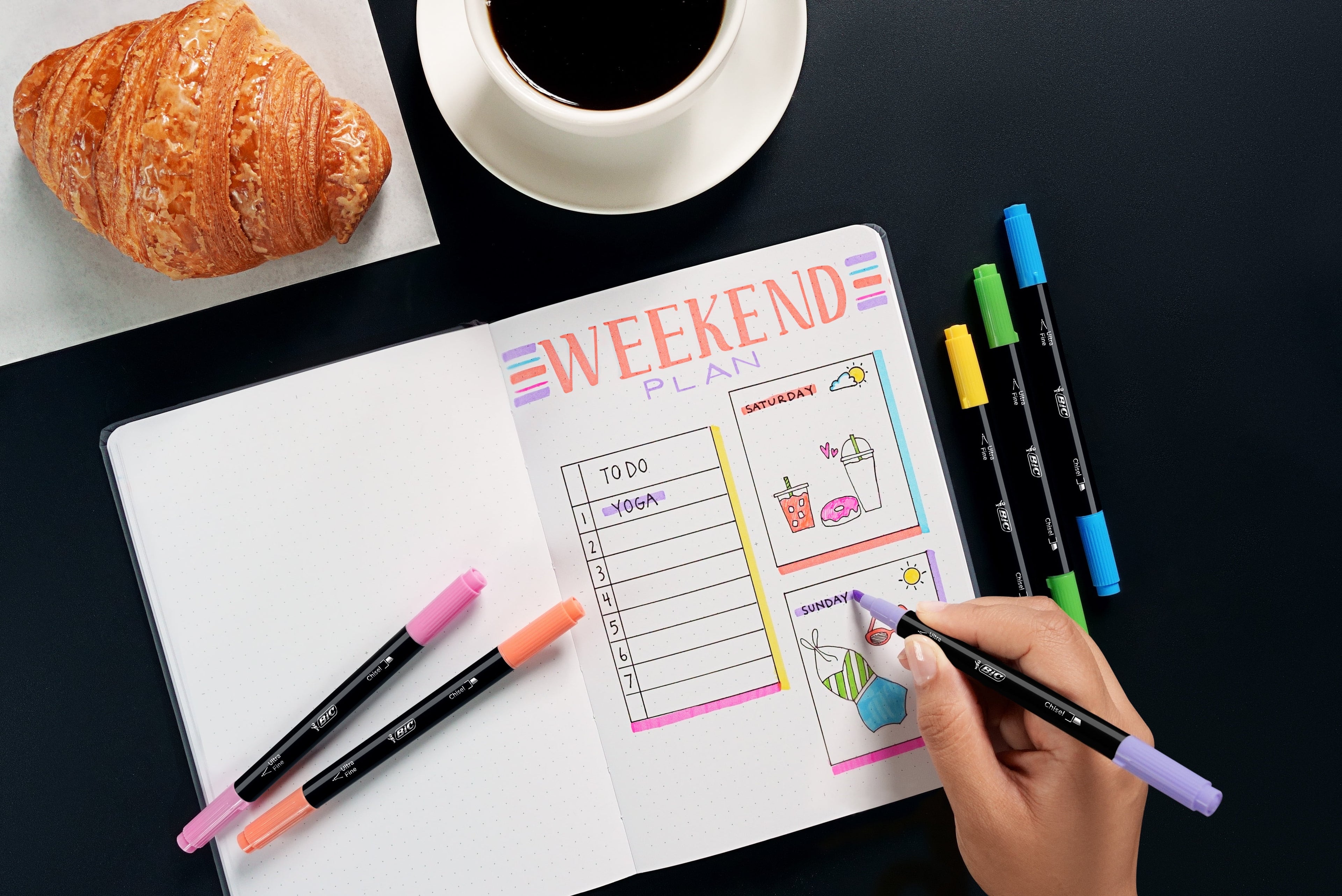 BIC Intensity Dual Tip Highlighter Medium & Broad Point Assorted Ink 6/Pack (HLPDT6-AST)