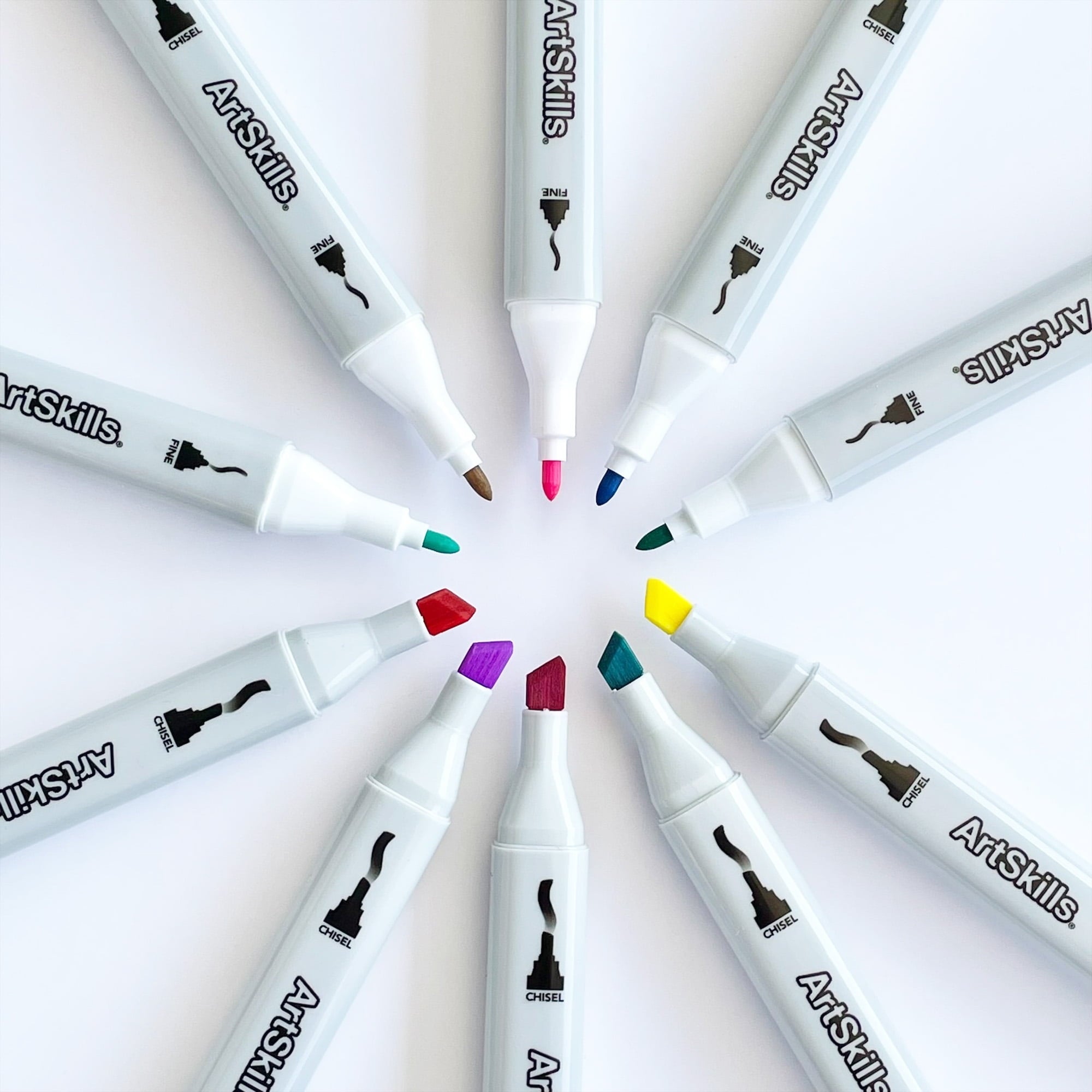 ArtSkills Dual-Tip Blendable Alcohol Markers with Colorless Blenders, for Adults & Teens, 32 Count