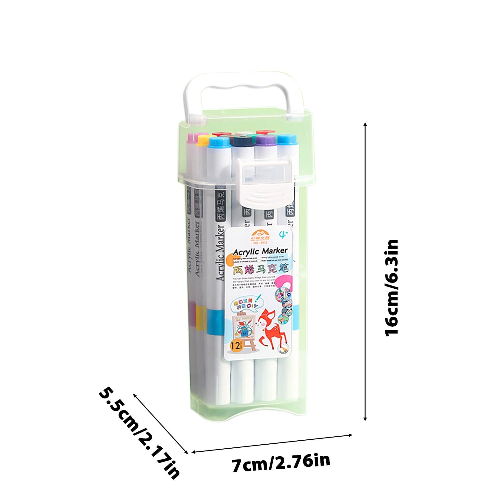 Acrylic Marker For 's Large Capacity Washable Non-permeable Watercolor Pen Art 24 Colors Can Be Stacked 60ml