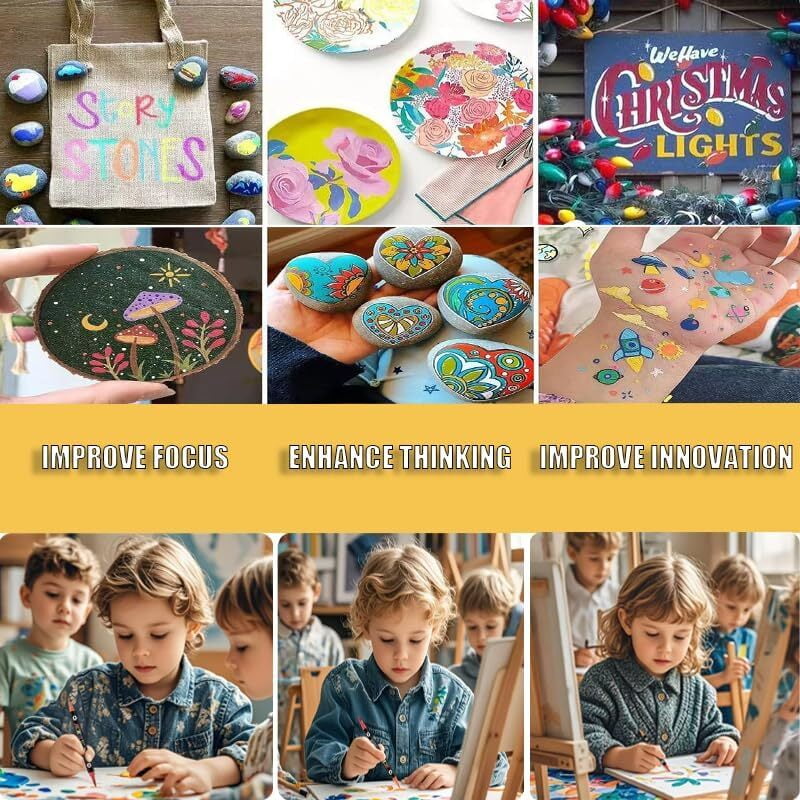 36pcs  Acrylic Paint Markers -ANUNU Acrylic Paint Pens,Rock Painting,  DIY Crafts Art Supplies Kit