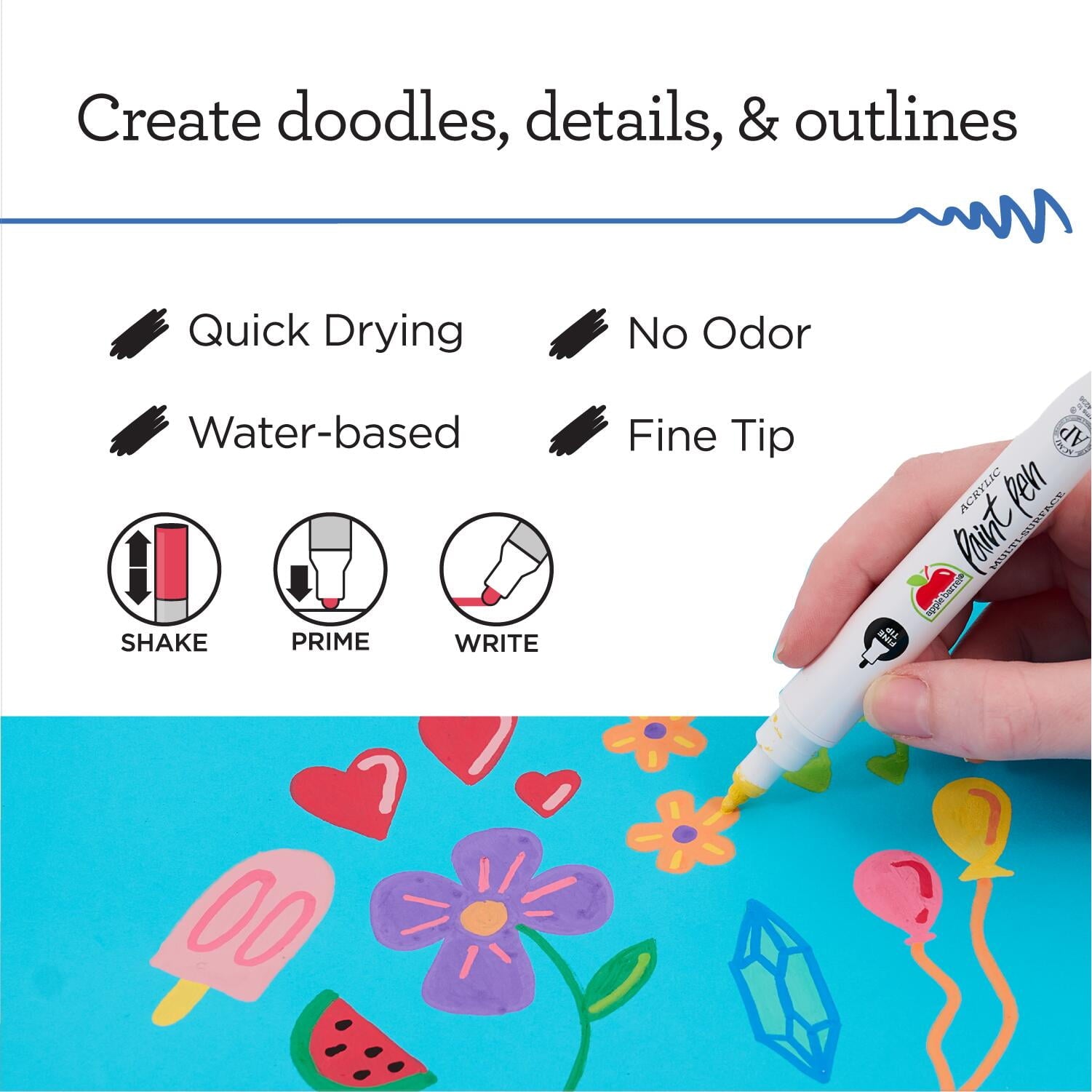 Apple Barrel Multi-Surface Medium Tip Paint Pen, Black, 1 Piece