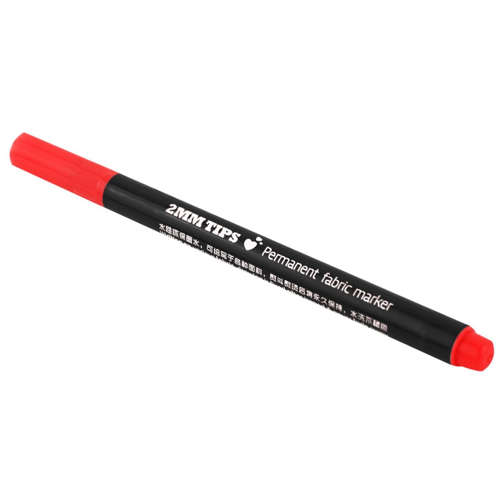 2 x Fabric Marker Permanent Colors for DIY Textile Clothes T-Shirt Shoes Red