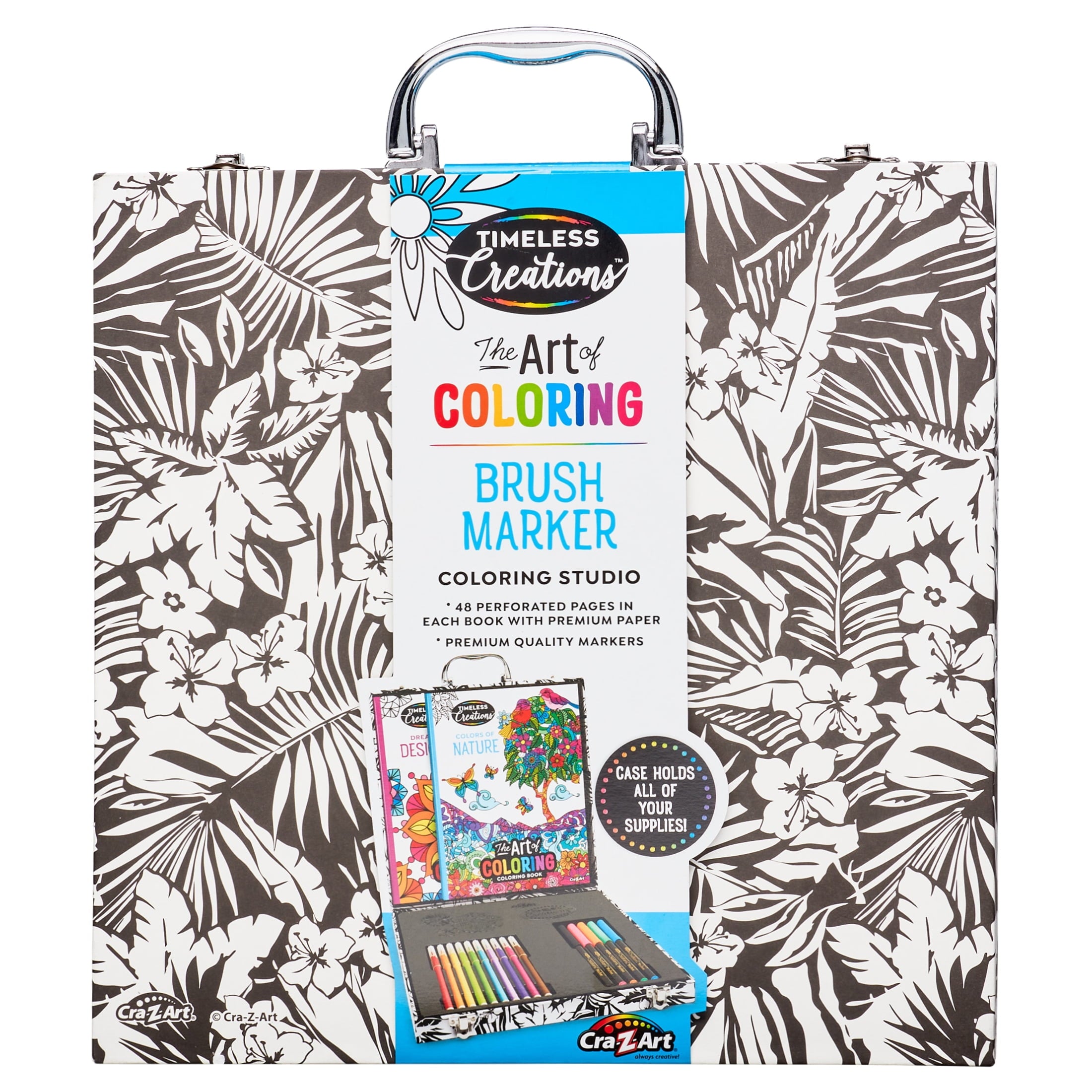 Cra-Z-Art Timeless Creations Multicolor Brush Marker Coloring Set, Beginner to Expert, Child Ages 6 Year and up