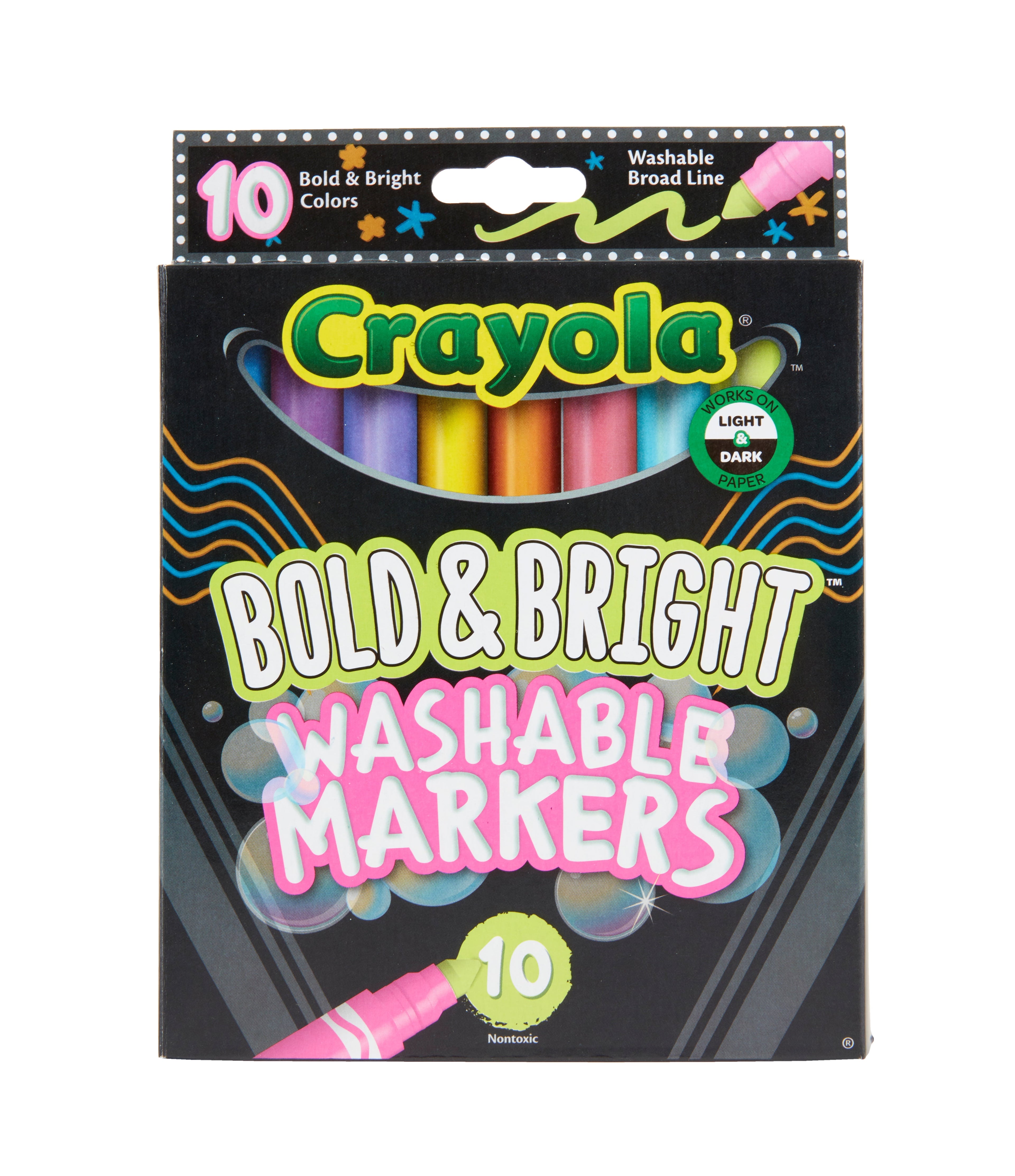 Crayola Broad Line Markers, 10 Ct Bold & Bright, School Supplies for Teachers and Kids
