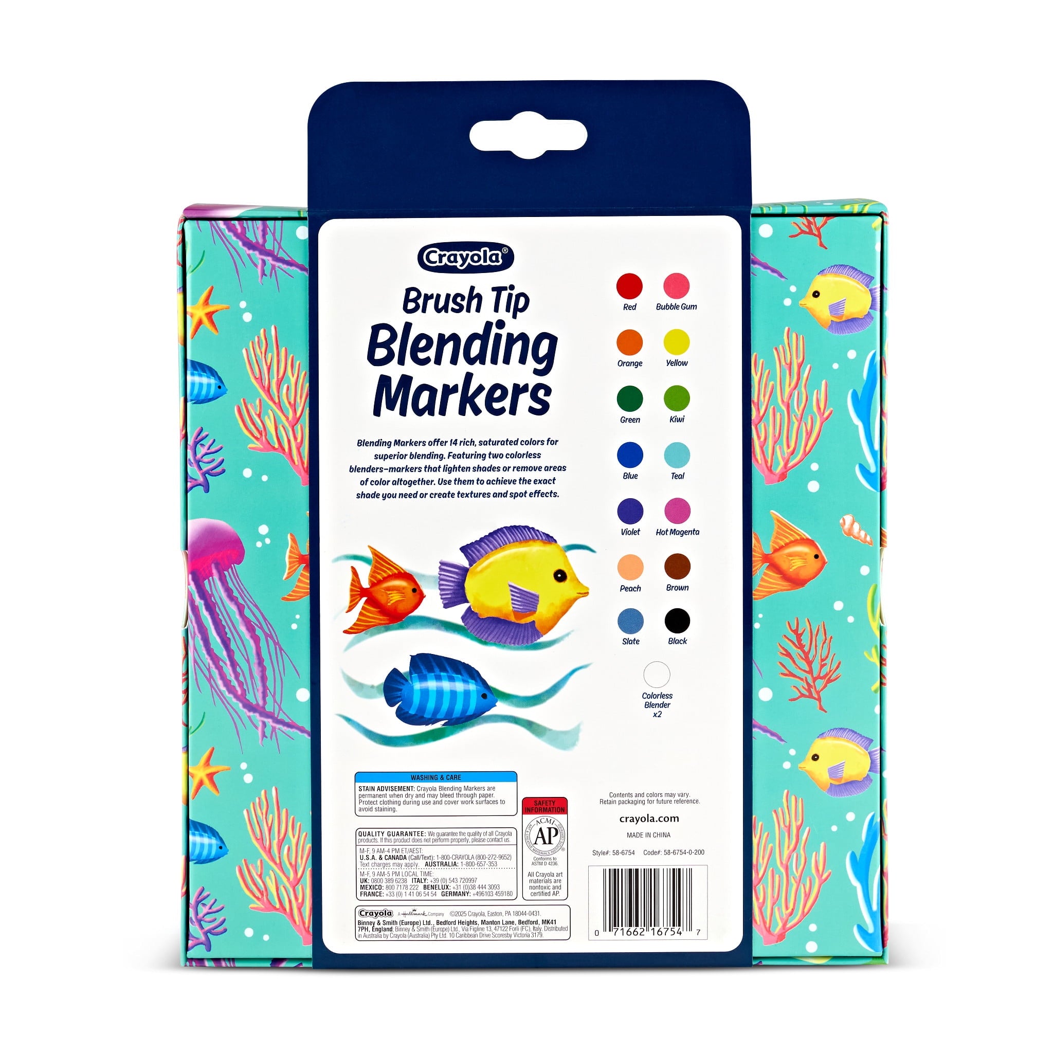 Crayola Blending Marker Set, 16 Count Markers, 2 Colorless Blenders, Adult Coloring Markers, Gifts for Teens & Adults