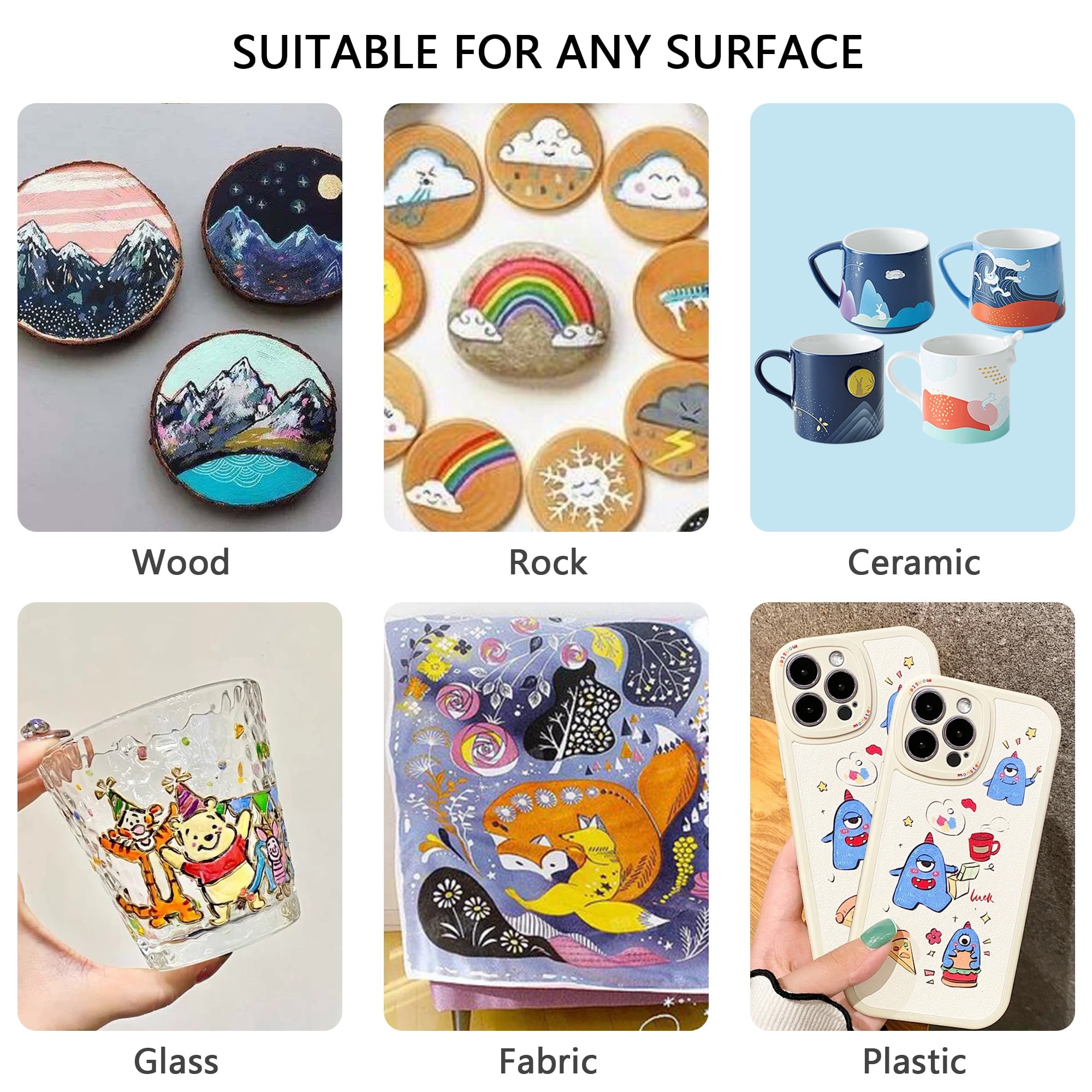 Acrylic Paint Markers, 24 Colors Dual Tip Acrylic Paint Pens for Wood, Canvas, Stone, Rock Painting, Glass, Ceramic Surfaces, DIY Crafts Making, 24 Dual Tip Acrylic Markers