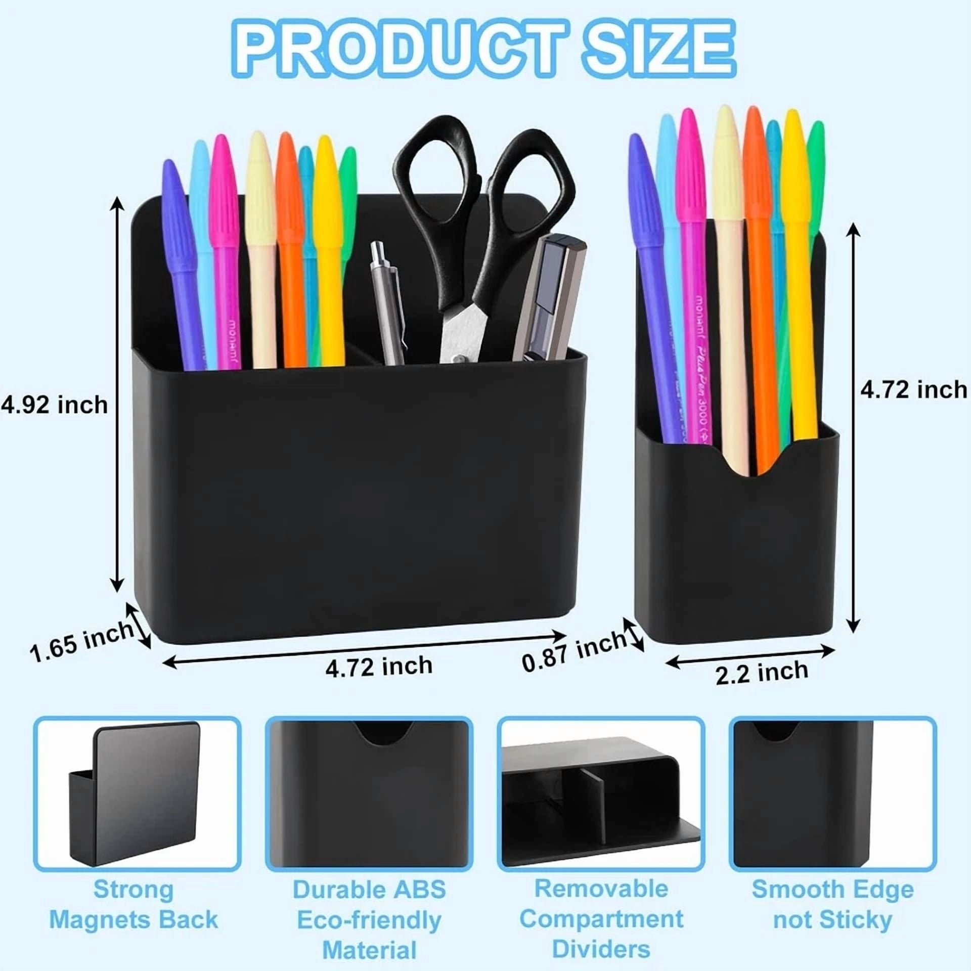 2 Pack Magnetic Dry Erase Marker Holder With Generous Compartments