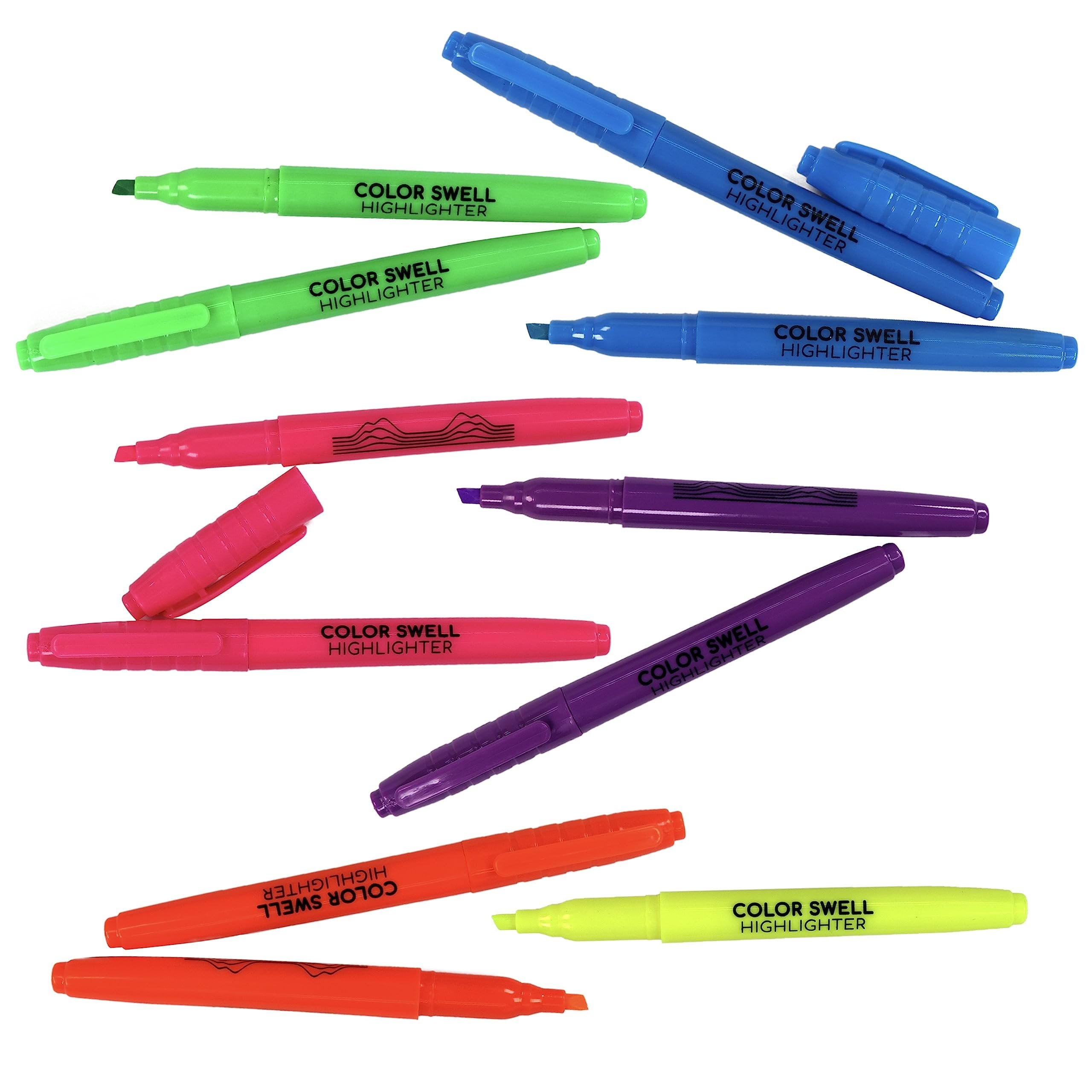 Color Swell Multi-Color Bulk Highlighters 96 Pack with 4 Bonus Mini Markers