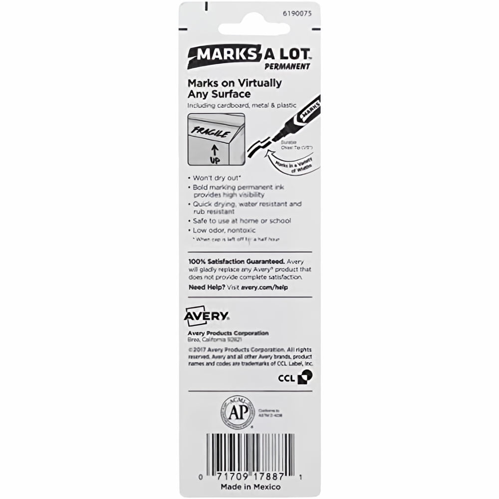 Avery Marks-A-Lot Chisel Point Permanent Ink Marker (Pack of 2)