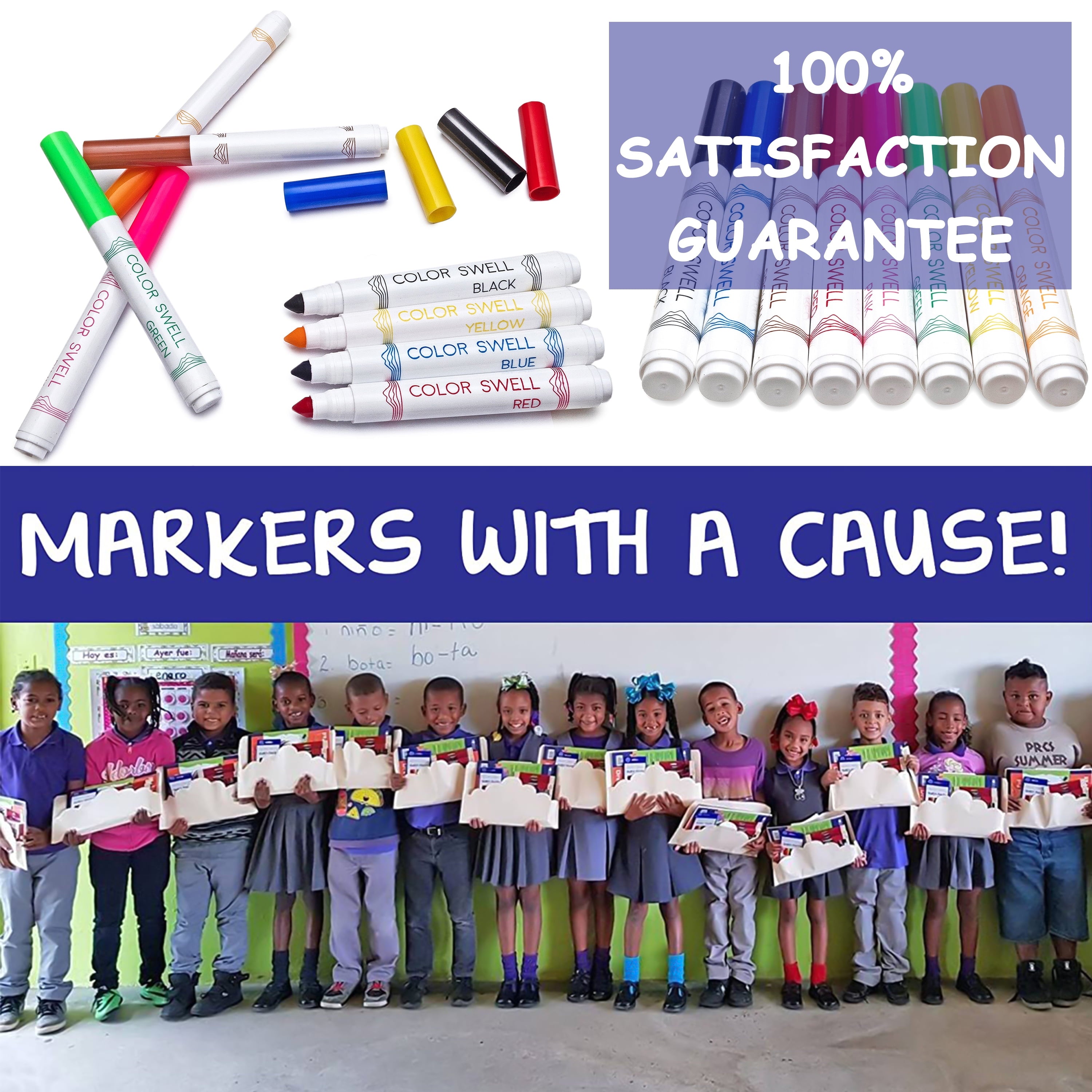 Color Swell Bulk Washable Markers - 40 Packs 8 Markers per Pack (320 Markers Total)