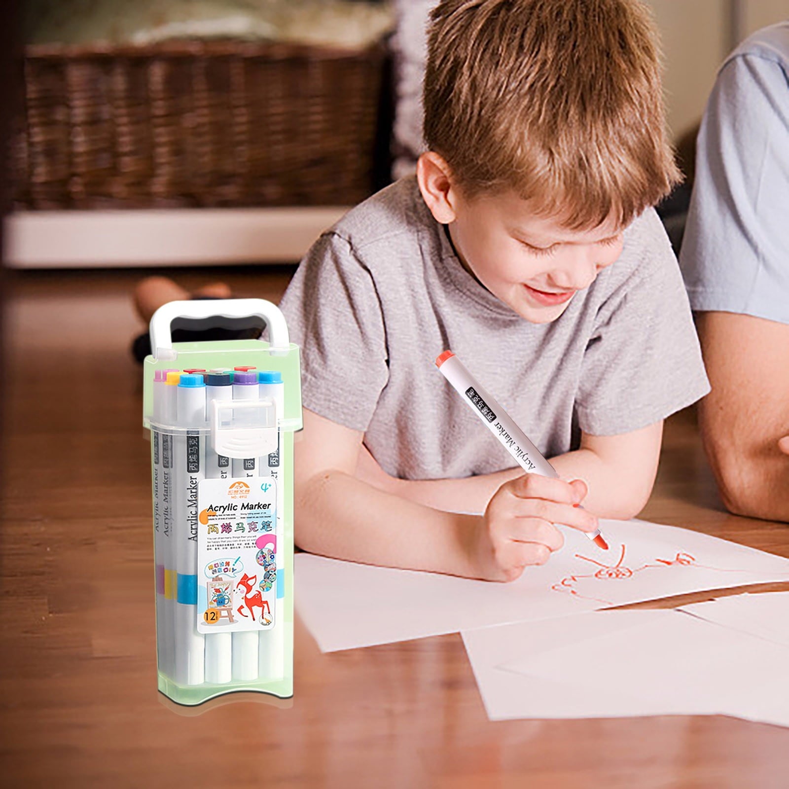 Acrylic Marker For 's Large Capacity Washable Non-permeable Watercolor Pen Art 24 Colors Can Be Stacked 60ml