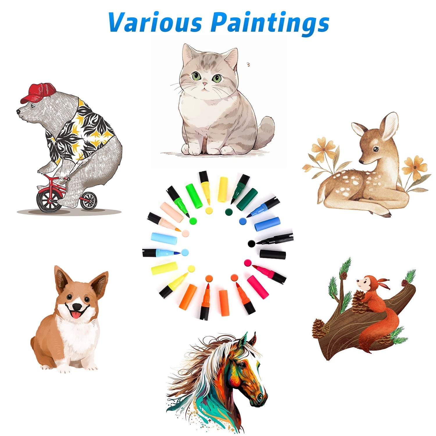 80 Colors Art Brush Marker, Dual Tip Coloring Markers, Fine Tip and Brush Tip Markers Pen for Note taking Planner Calligraphy Drawing, DIY Markers for Adults