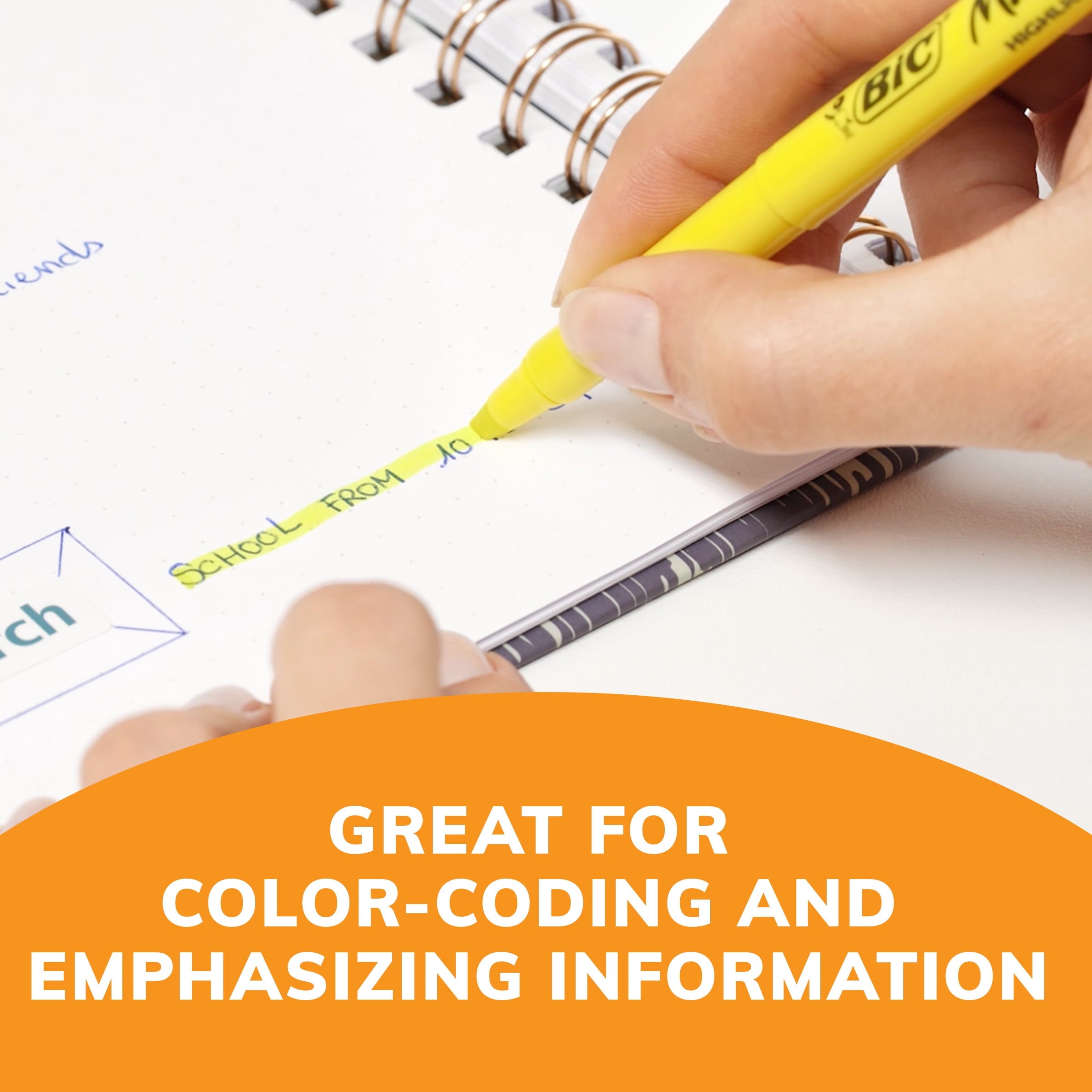 BIC Brite Liner Yellow Highlighters, Chisel Tip, 12-Count Pack