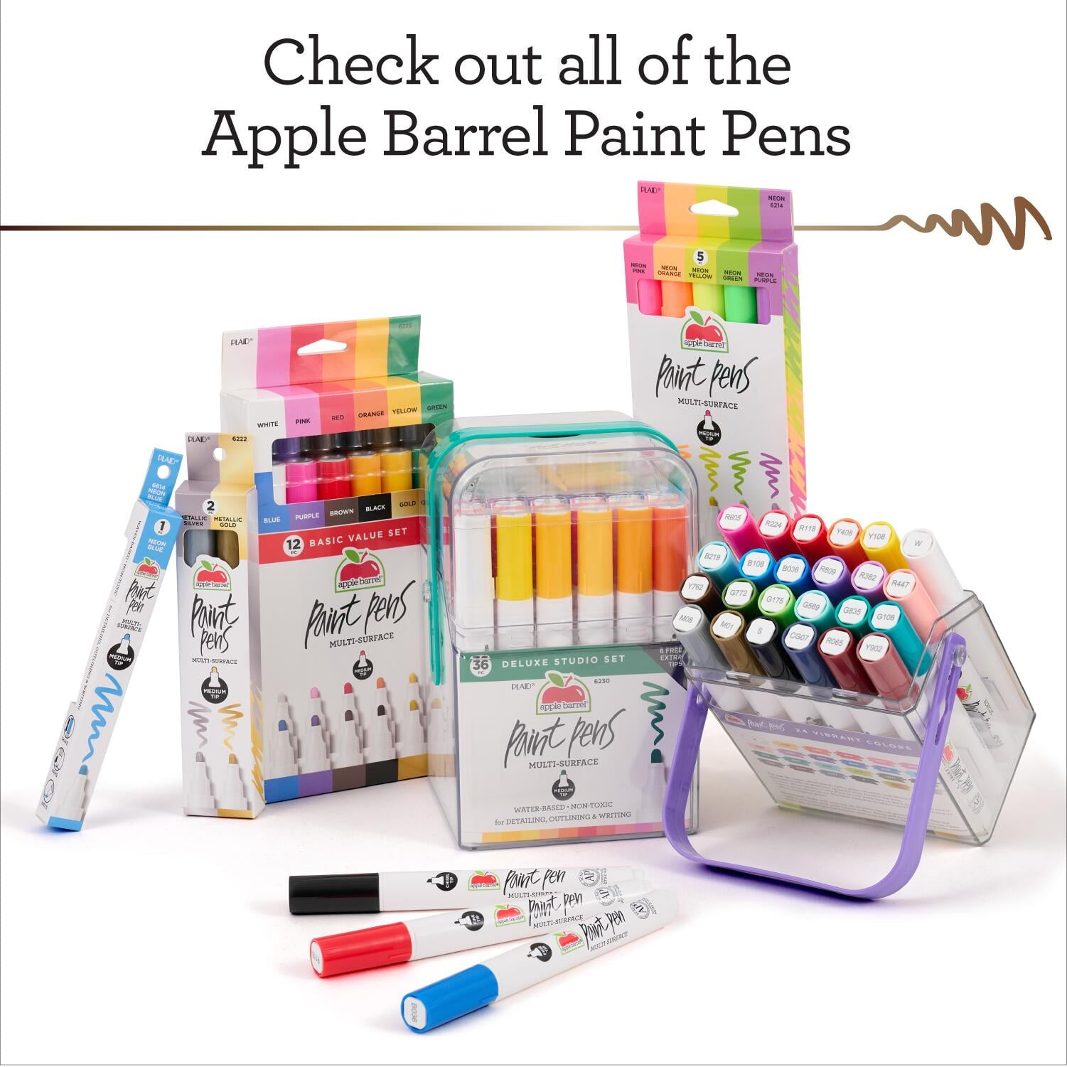 Apple Barrel Multi-Surface Medium Tip Paint Pen, Black, 1 Piece