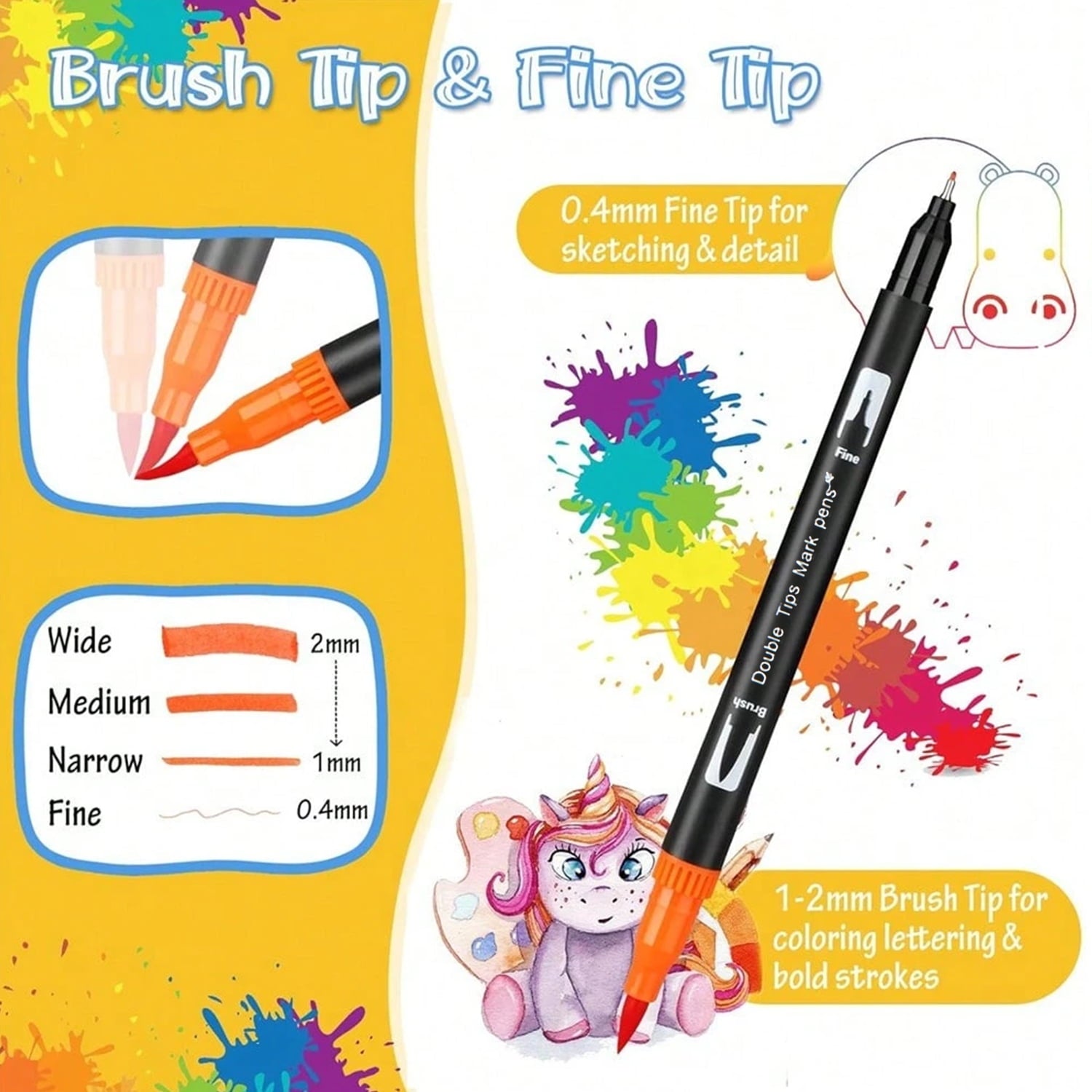 ASOVNXF Dual Coloring Markers Brush Pens, 100 Fine Point Art Markers,Coloring Markers for Adults Coloring Books No Bleeding, for Adult Book Cards Drawing Craft Kit Teacher Office Supplies