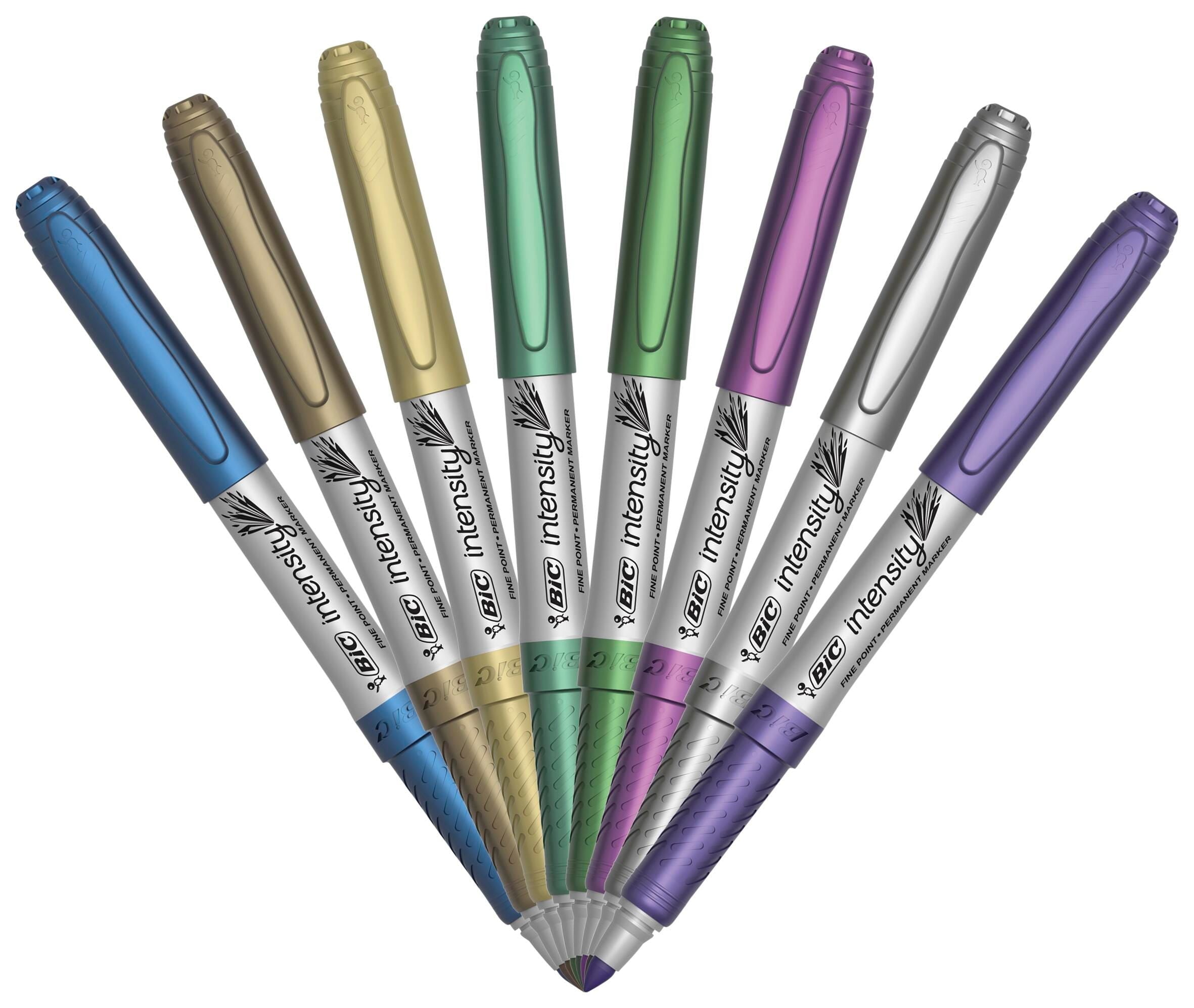 BIC Marking Permanent Marker, Metallic, Fine Point, Assorted Colors, 8-Count