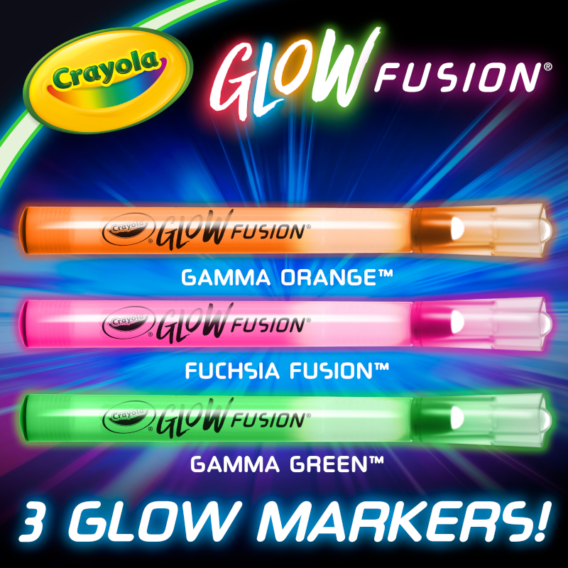 Crayola Glow Fusion Mythical Creatures, Glow in The Dark Coloring Set, Dragon Craft Set, Gift for Boys and Girls