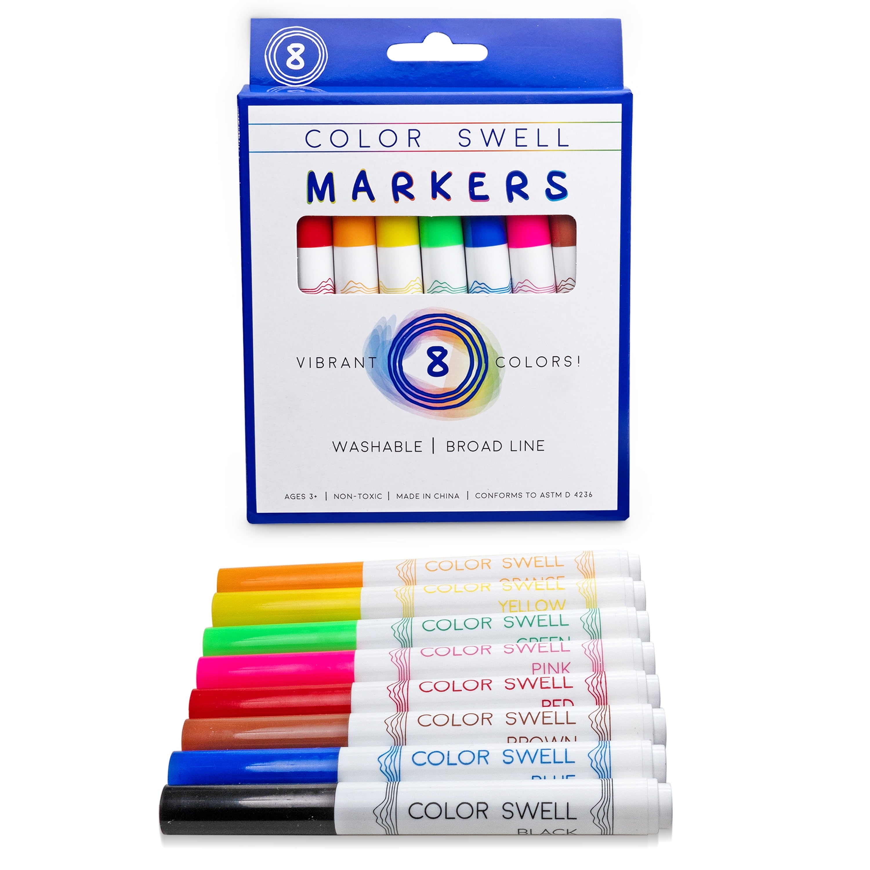 Color Swell Bulk Washable Markers - 40 Packs 8 Markers per Pack (320 Markers Total)