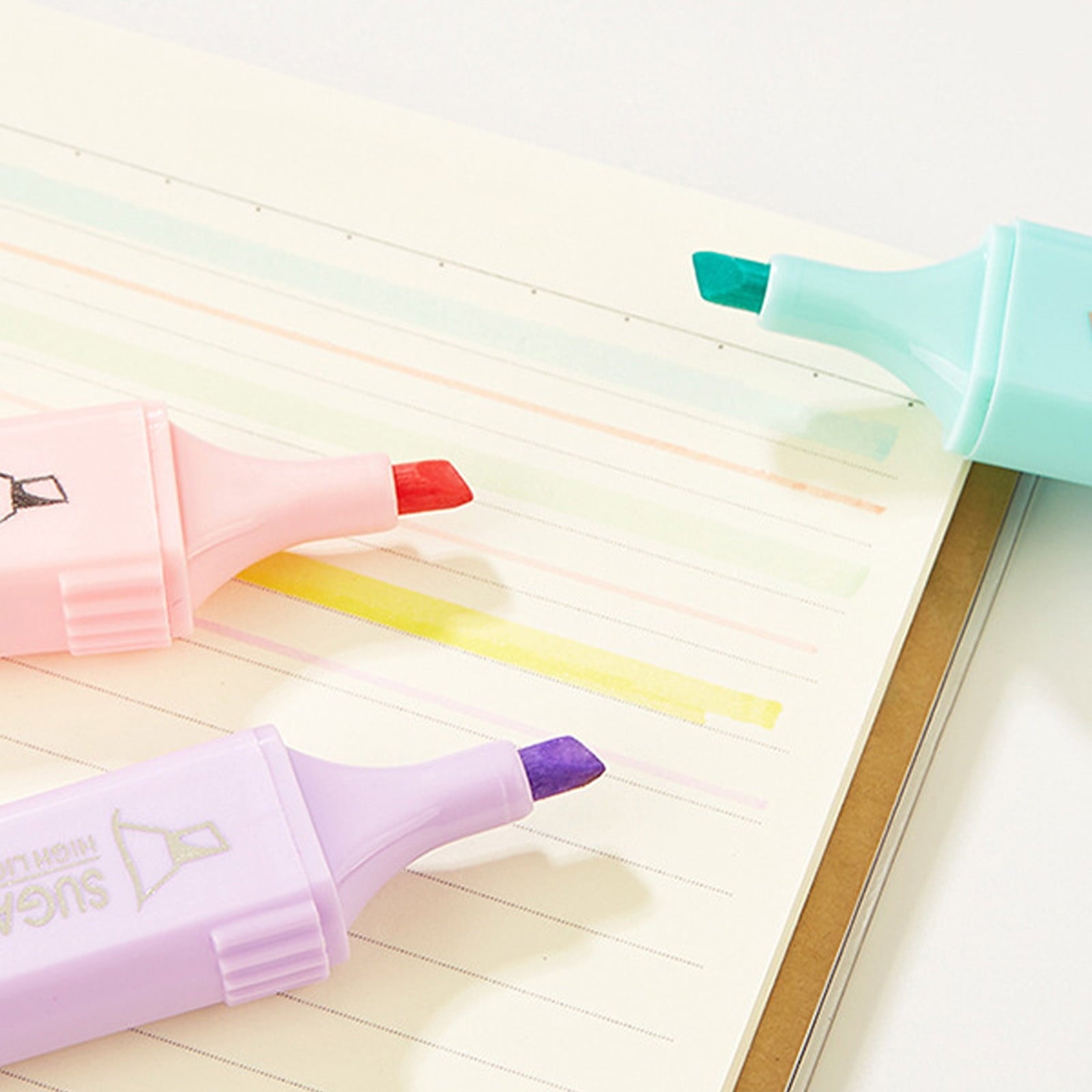 6-Color Pastel Highlighter Set - Chisel Tip Bible Journaling Markers for Students, No Bleed Pastel Highlighters for Note Taking, Planner & Doodling Supplies