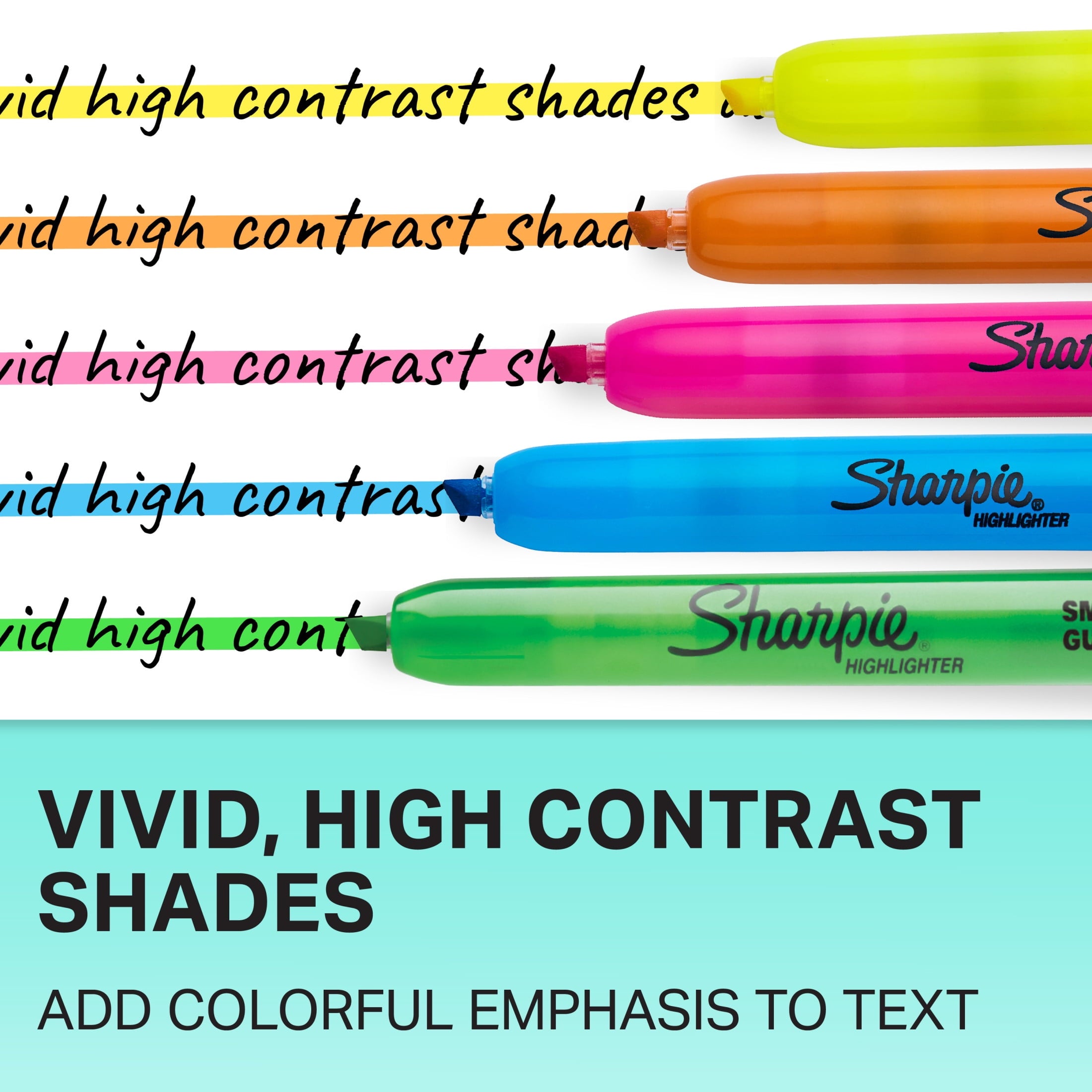 Sharpie Retractable Highlighters, Chisel Tip, Assorted Colors, 8 Count