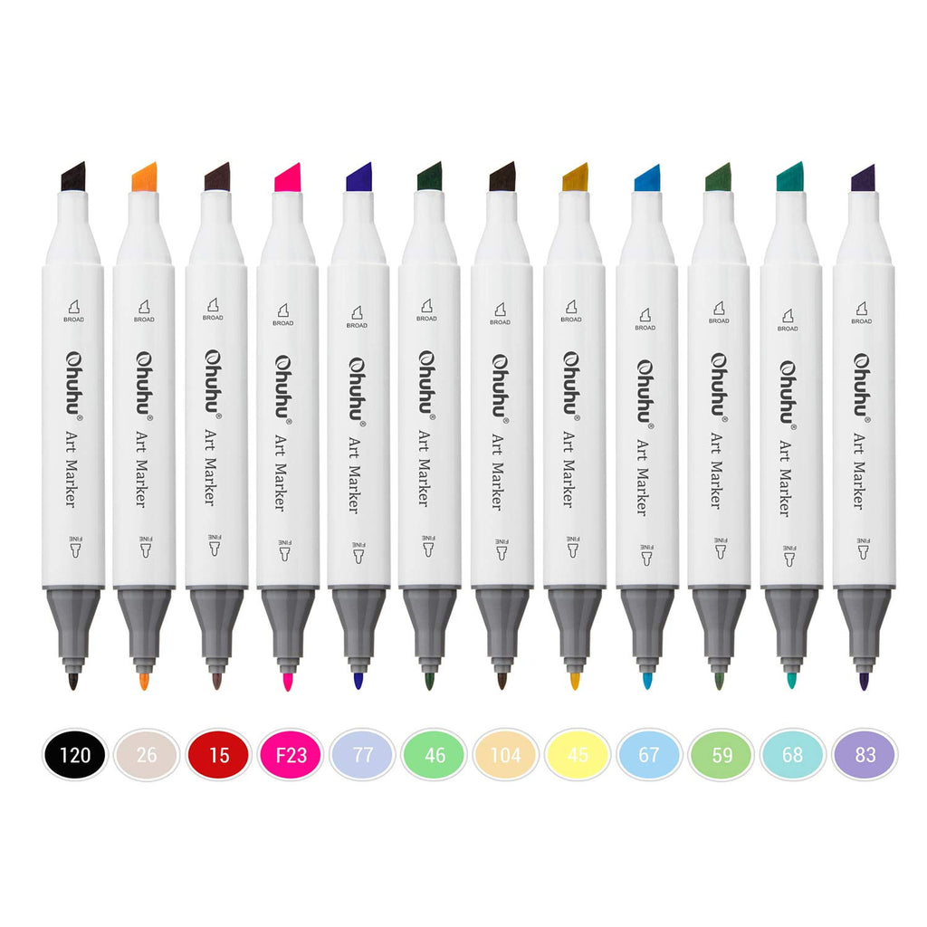 Ohuhu Highlighter with a Bag, Fine, Broad, Twin Tip Point, Assorted, 30 Count