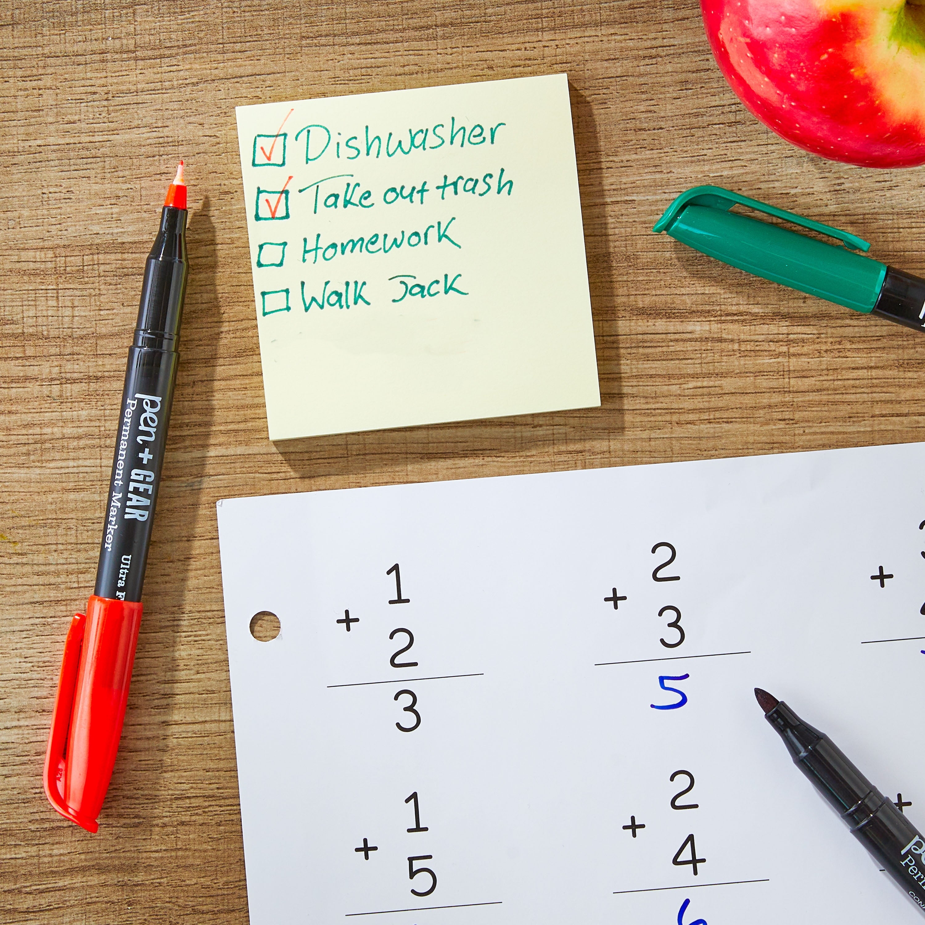 Pen+Gear Permanent Markers, Fine + Ultra Fine Tip, Assorted Colors, 50 Count