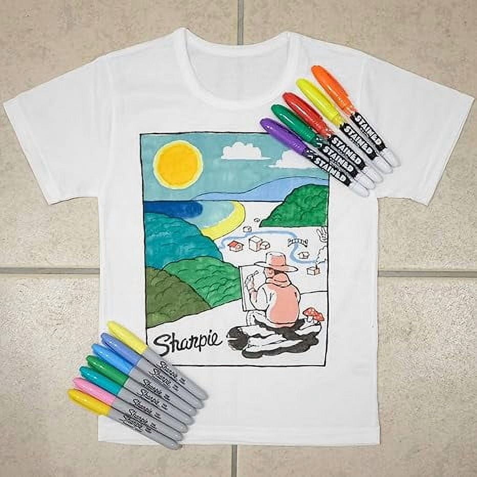 Sharpie Stained Fabric Markers, Brush Tip, Assorted Colors, 8 Count