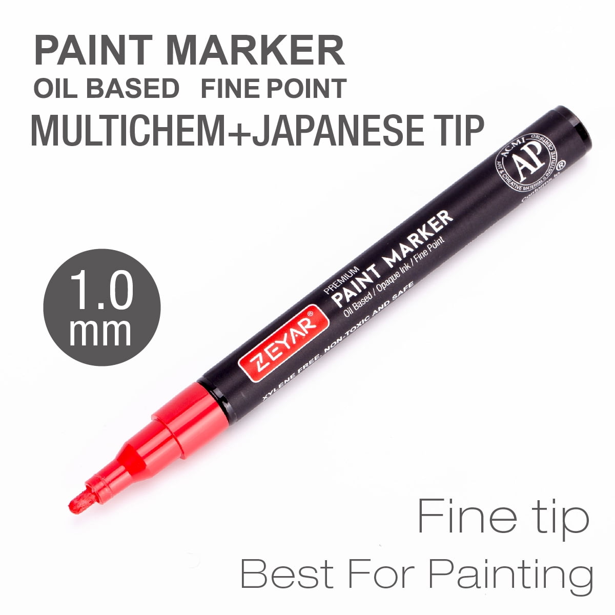 ZEYAR Paint Markers, Expert of Rock Painting, Fine Point 24 Colors, AP Certified. Permanent Ink & Waterproof, Works on Rock, Wood, Glass, Metal, Ceramic and More (24 Colors Fine Point)