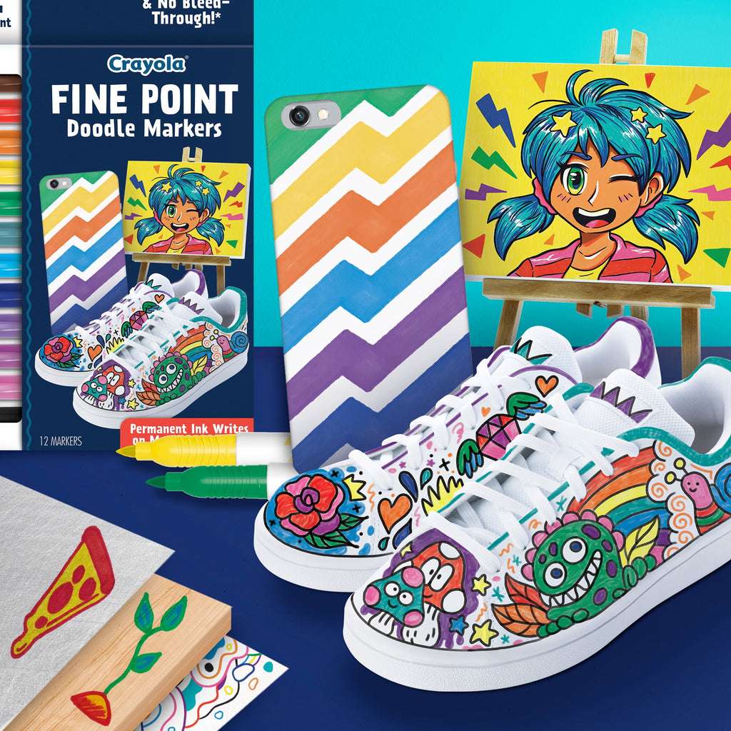 Crayola Fine Point Permanent Markers, Art Markers, Gifts for Teens, 12 Ct