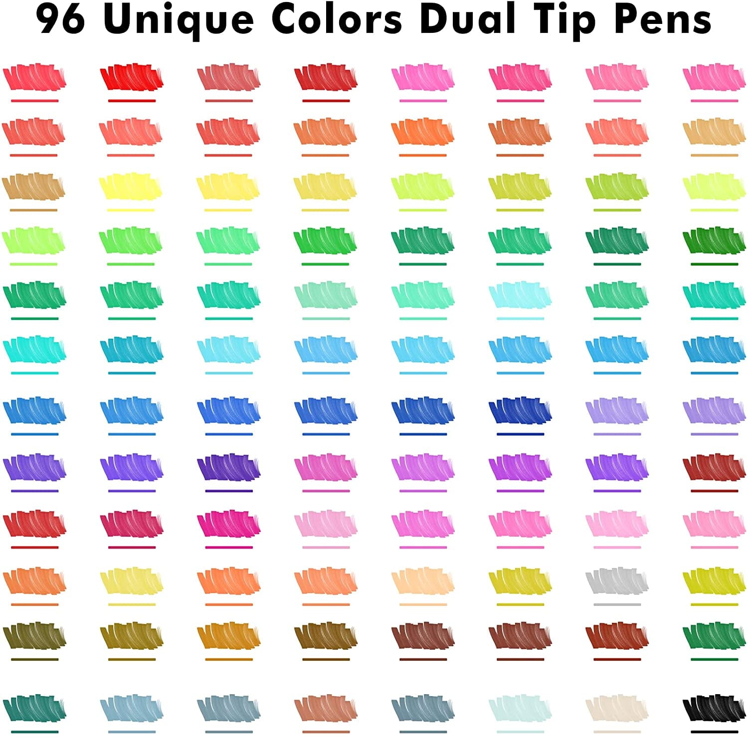 Dual Tip Brush Pens Art Markers, Shuttle Art 96 Colors Fine and Brush Dual Tip Markers Set with Pen Holder and 1 Coloring Book for Adult Artist Coloring
