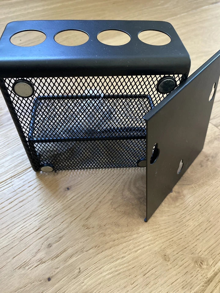 Dry Erase Marker Holder - Wall/Magnet - Black Metal Office Organizer