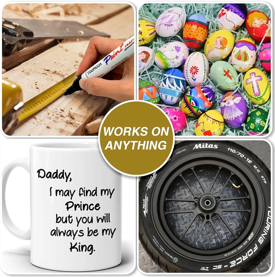 1Pcs Gold Permanent Paint Pens Oil-Based Markers For Rock Metal Wood Plastic