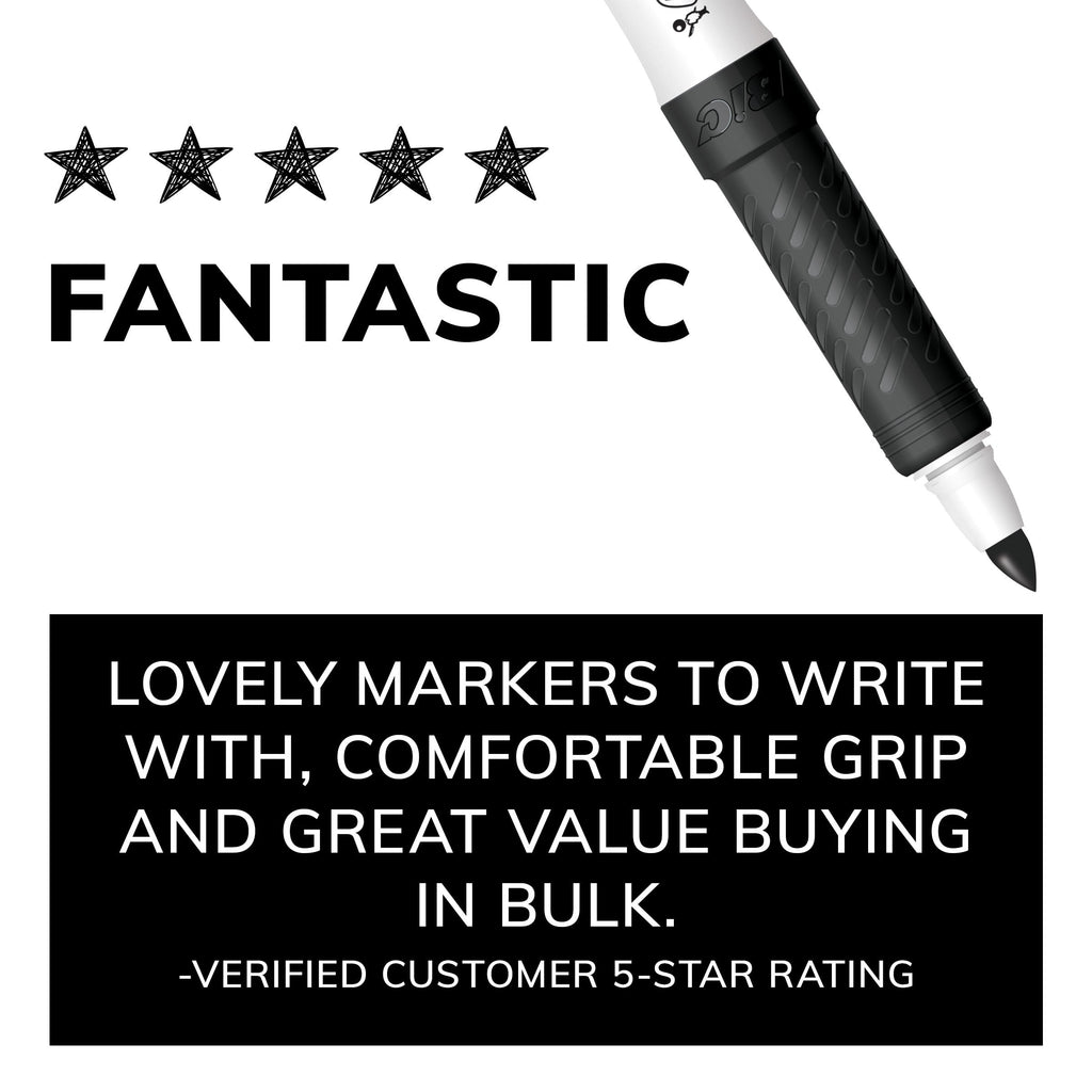 BIC Intensity Black Low Odor Dry Erase Markers, Fine Tip, 12-Count Pack