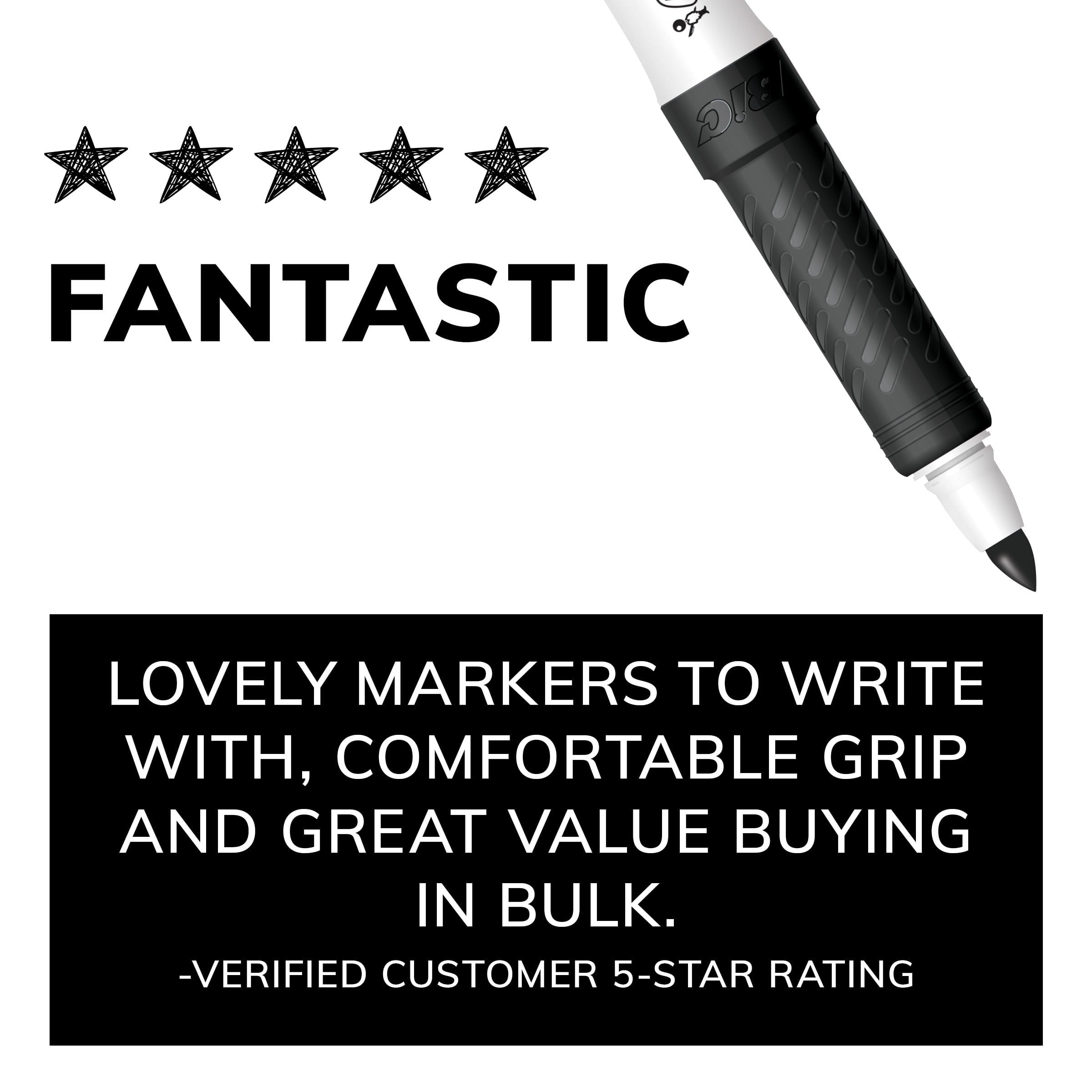 BIC Intensity Black Low Odor Dry Erase Markers, Fine Tip, 12-Count Pack