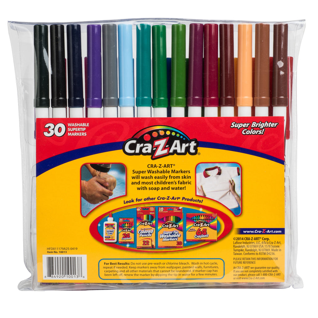 Cra-Z-Art Washable Super Tip Markers, 30 Count
