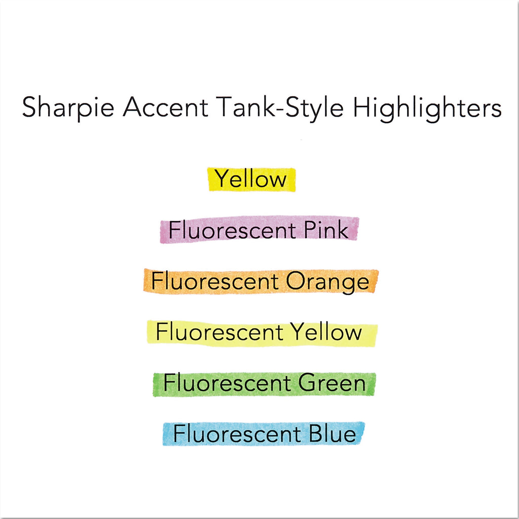 Sharpie Accent Tank Style Highlighter, Chisel Tip, Fluorescent Orange, 12 Count