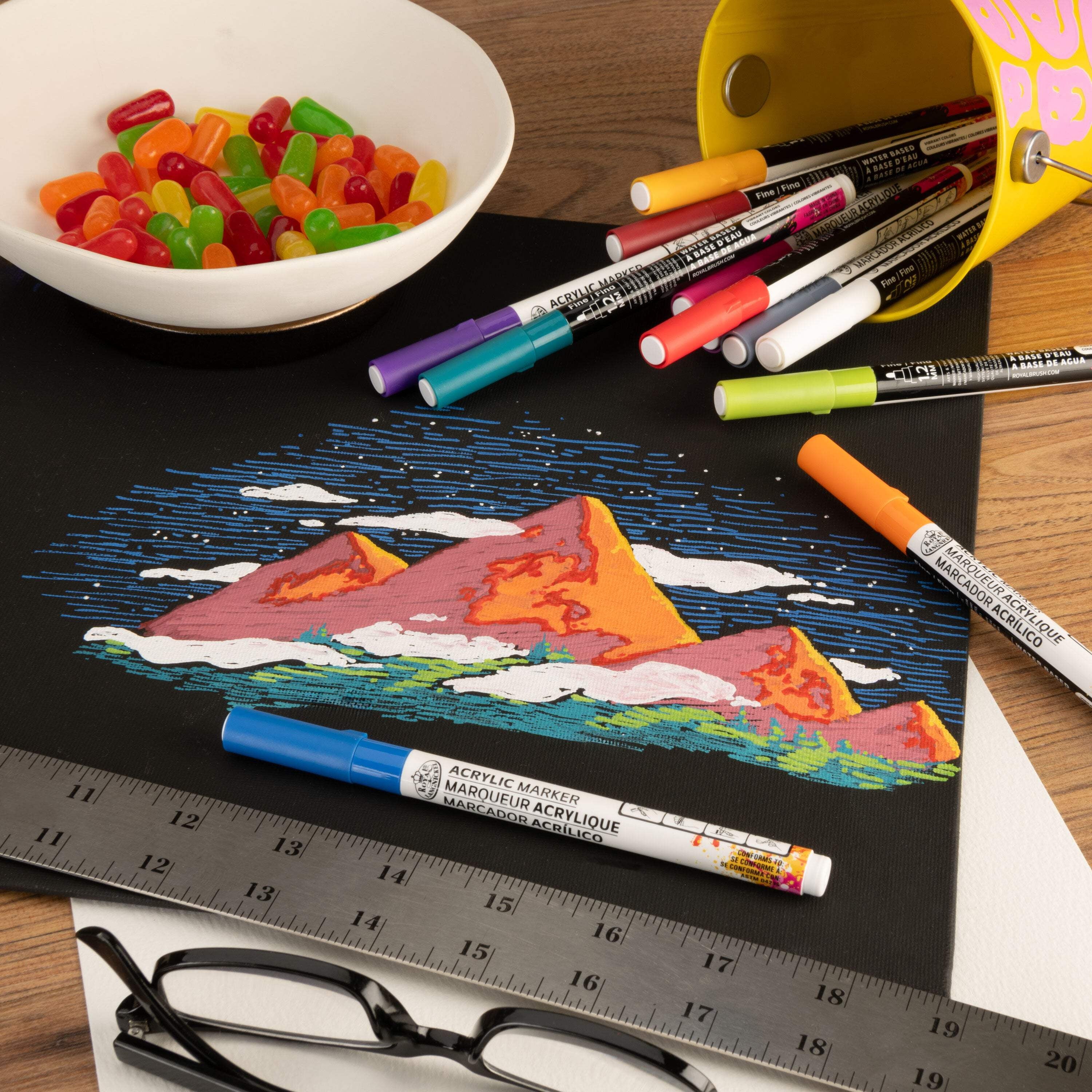 Royal & Langnickel 12 Piece Acrylic 1.2 mm Jewel Markers